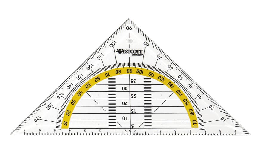 Geodriehoek Westcott 14cm transparant 2