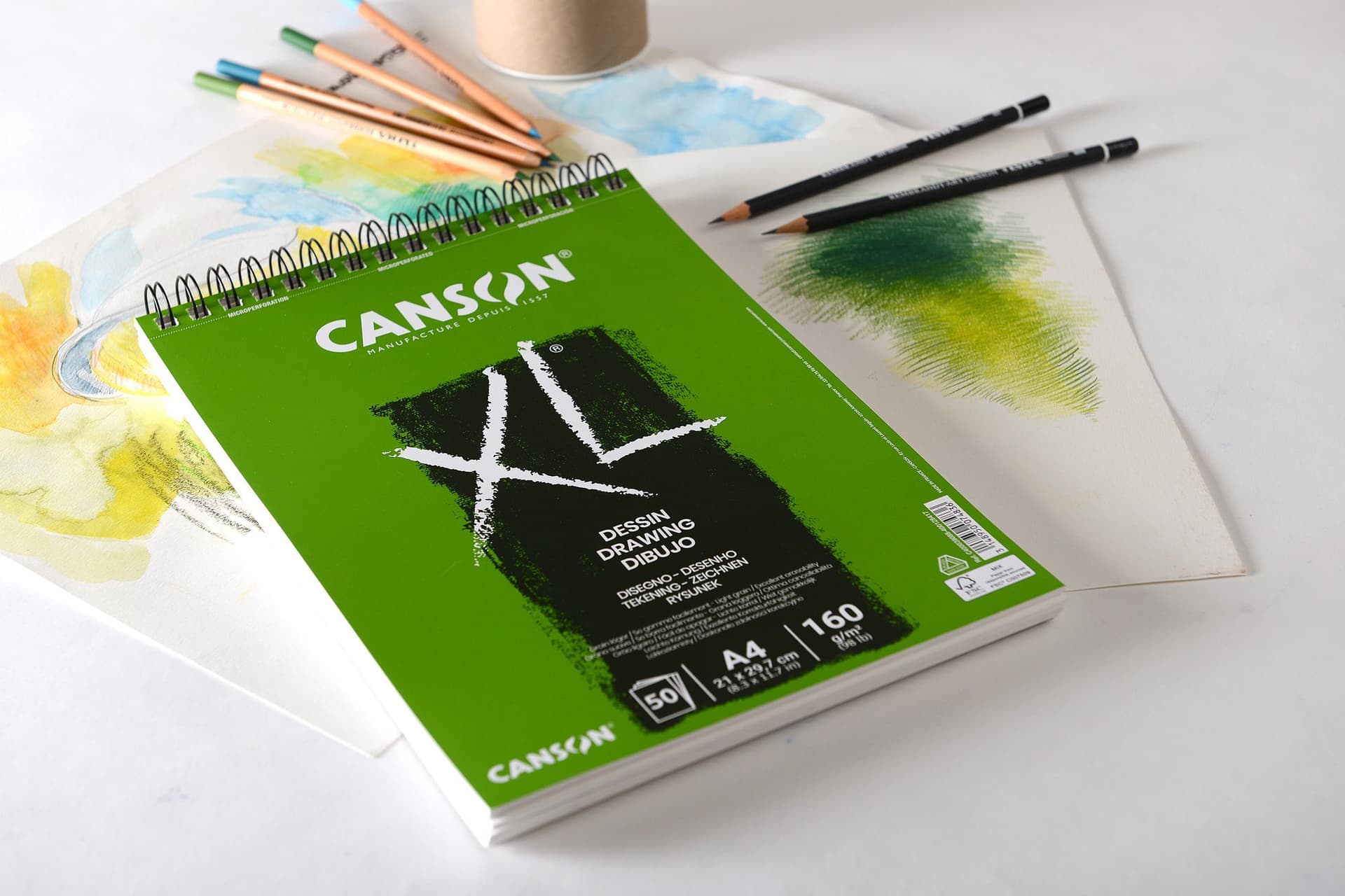 Tekenpapier Canson XL Drawing 50vel 160gr A3 wit 2