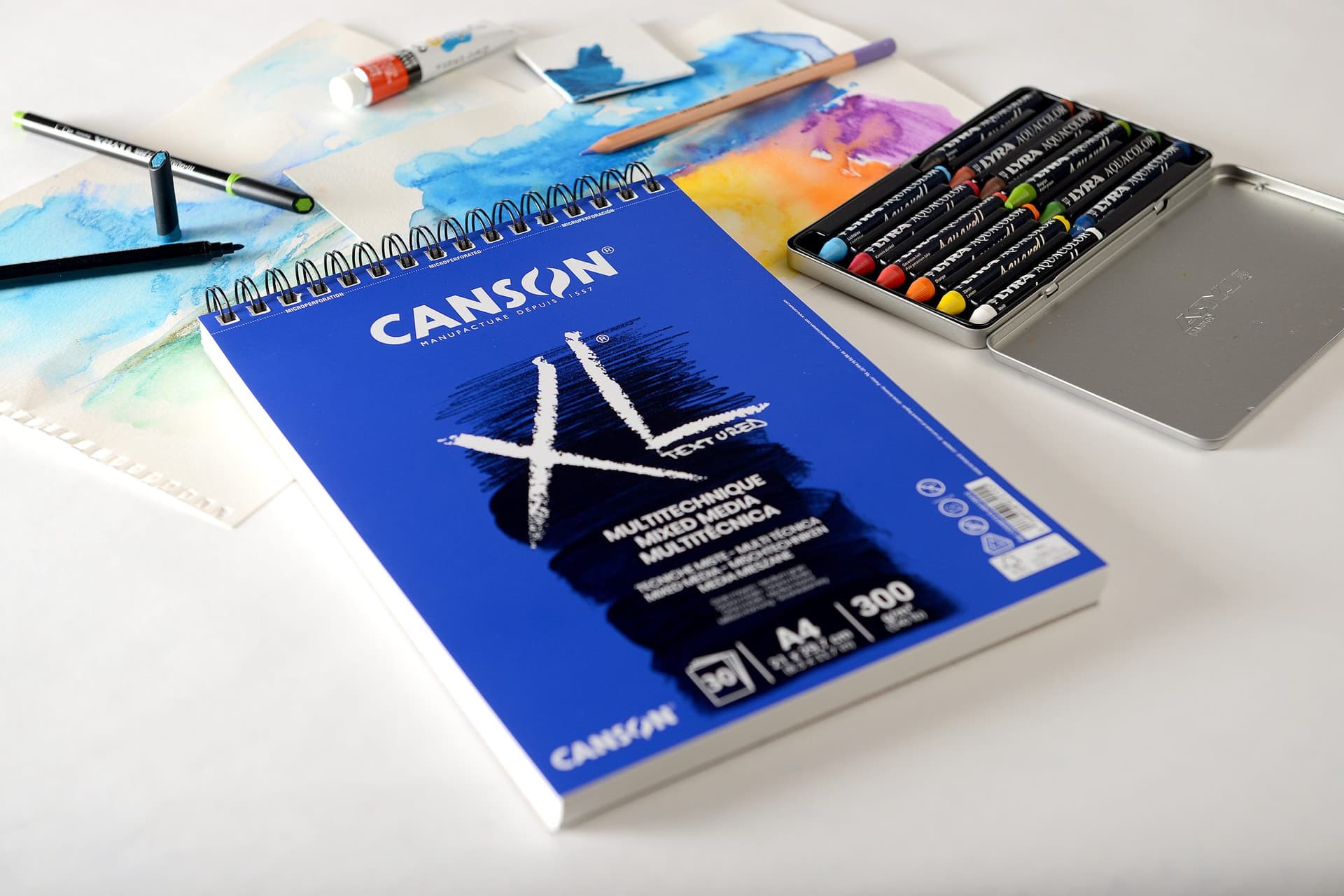 Mixed mediapapier Canson XL Textured Mixed Media 30vel 300gr A3 wit 2
