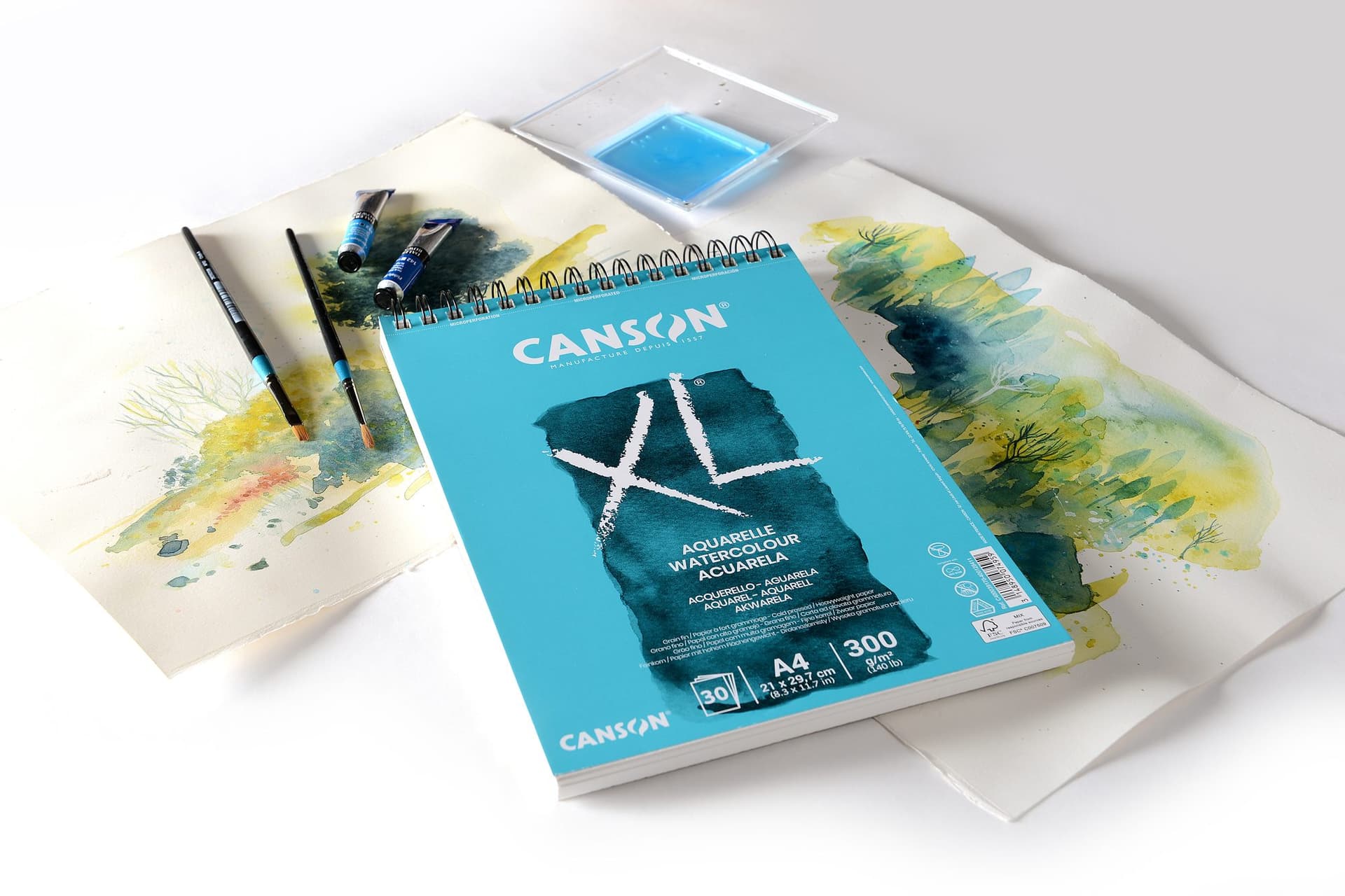 Aquarelpapier Canson XL 30vel 300gr A4 wit 2