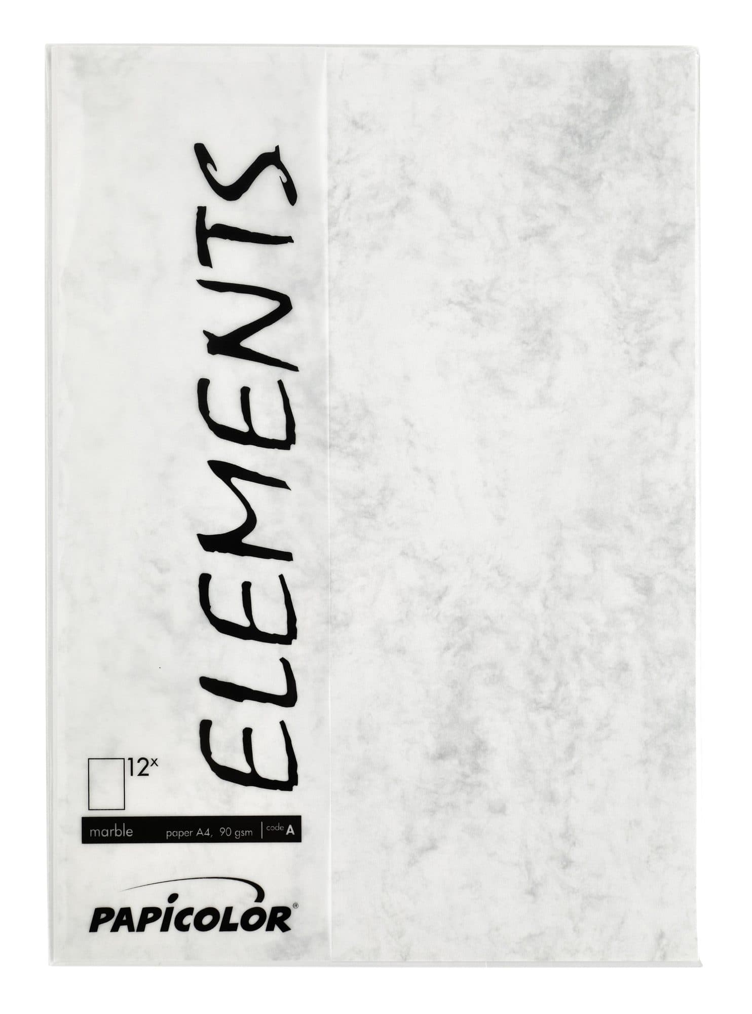 Kopieerpapier Papicolor A4 90gr 12 vel marble grijs 2