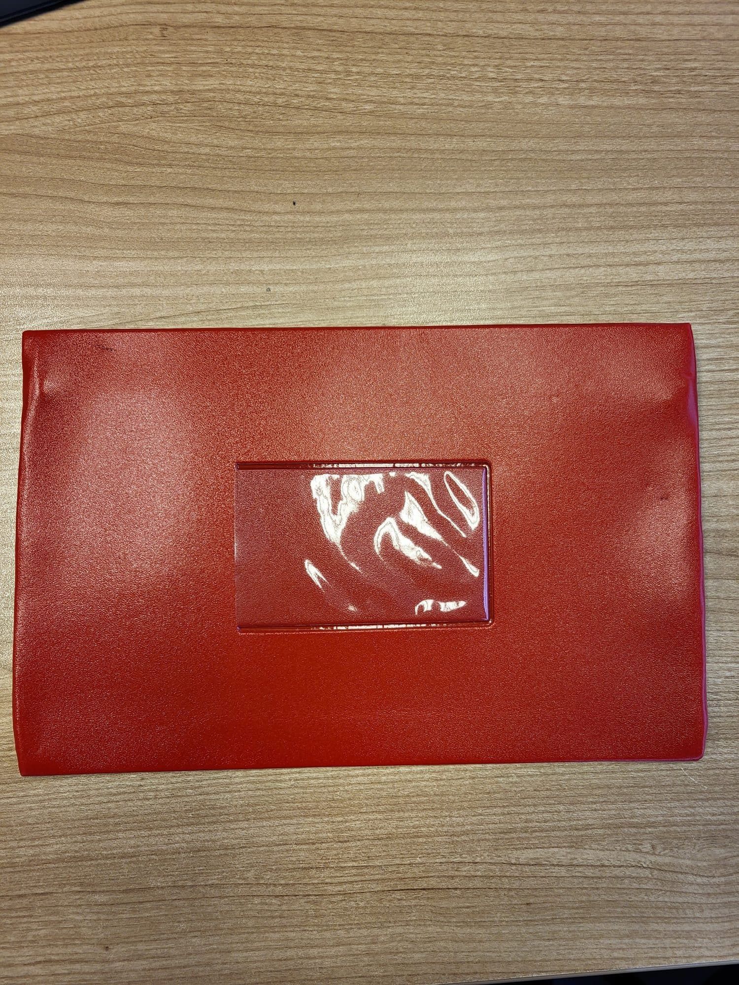 Schooletui 15x26cm met rits skai helder rood 2