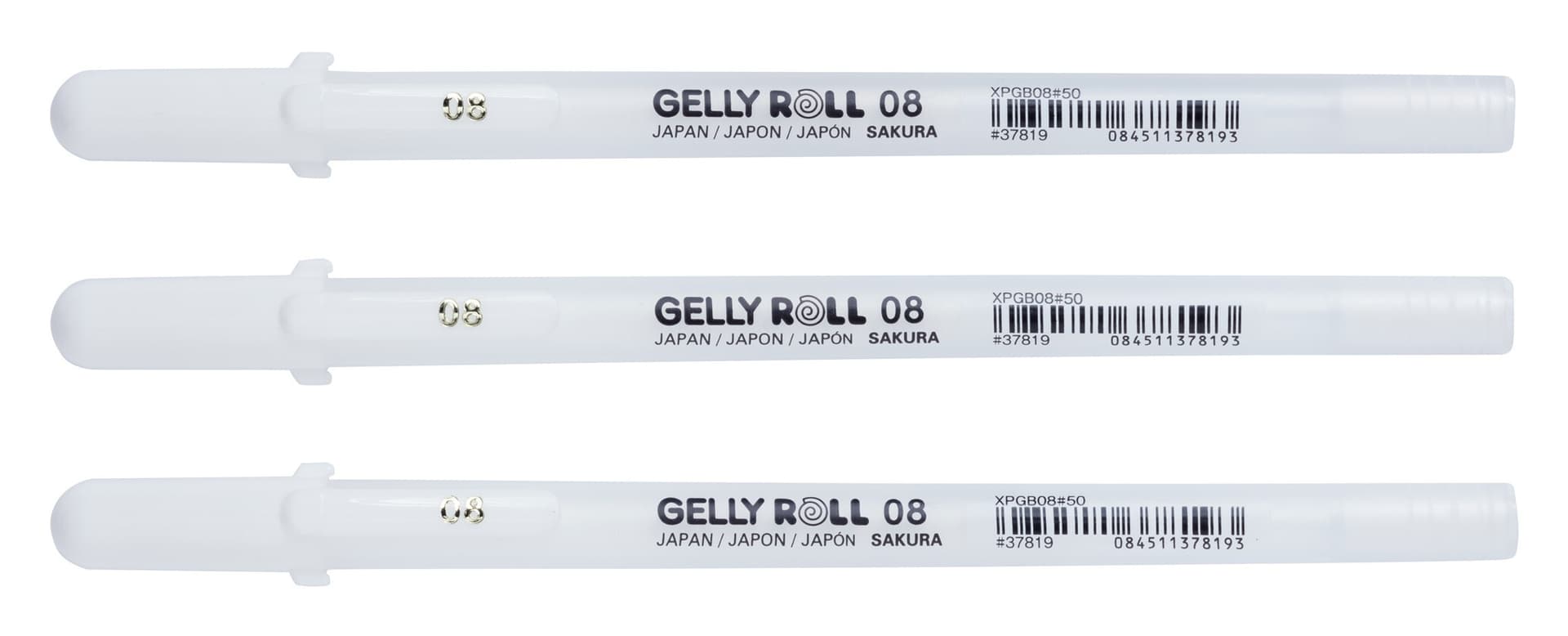 Gelschrijver Sakura Gelly Roll Classic 08 set à 3 stuks wit