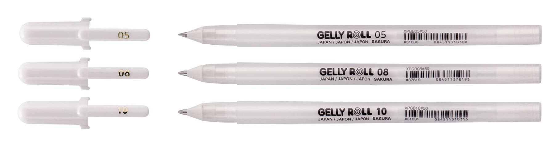 Gelschrijver Sakura Gelly Roll Classic set à 3 breedtes wit 3