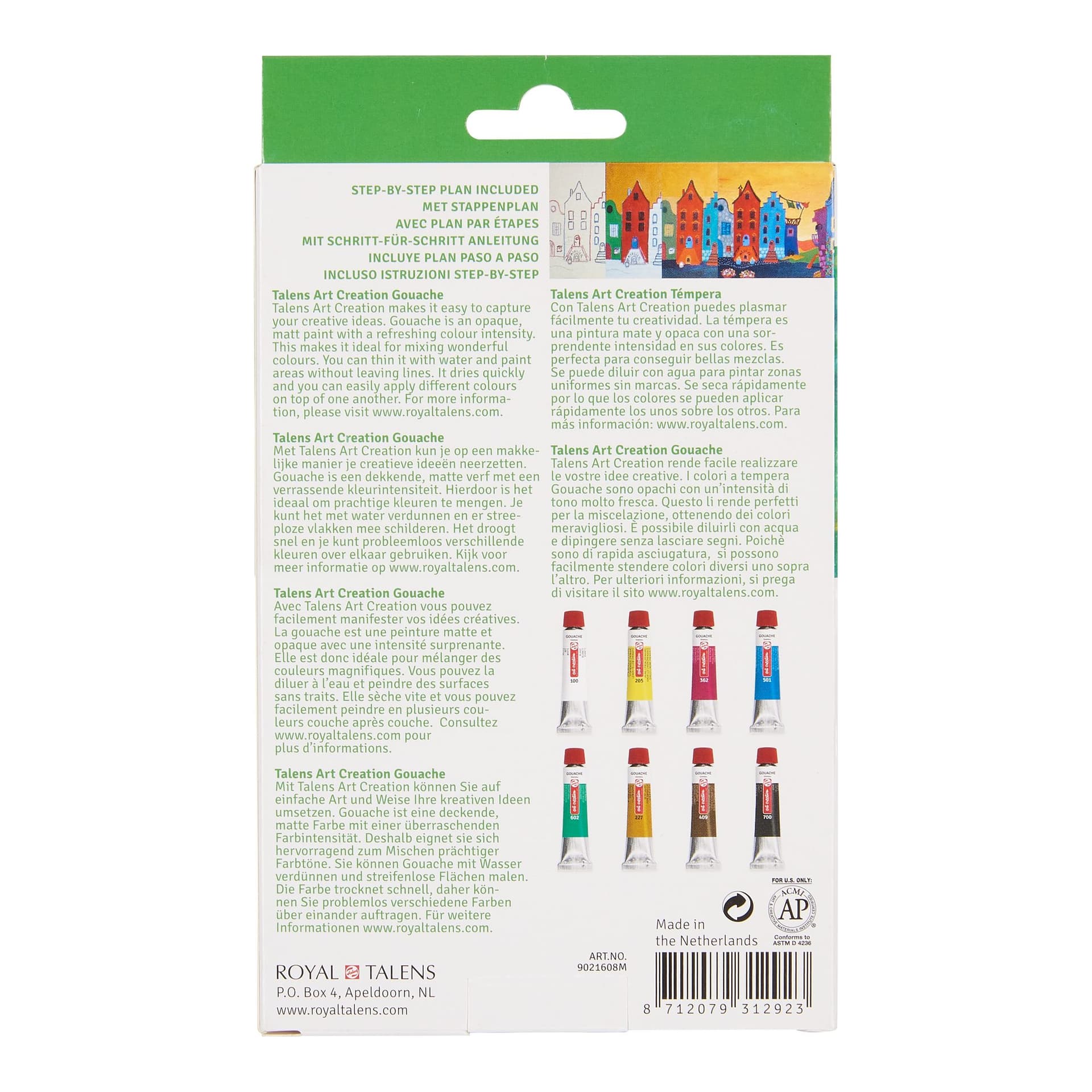 Gouache Talens Art Creation set à 8 kleuren 2