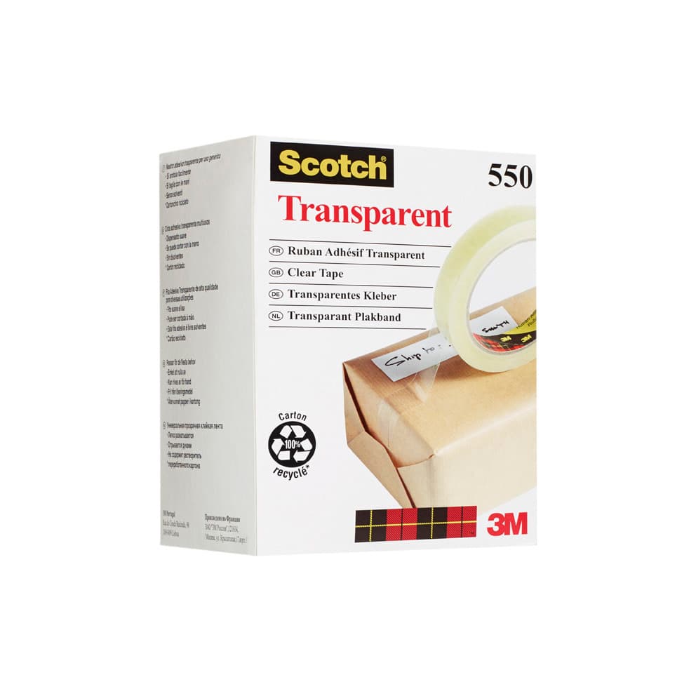 Plakband Scotch 550 19mmx66m transparant 2