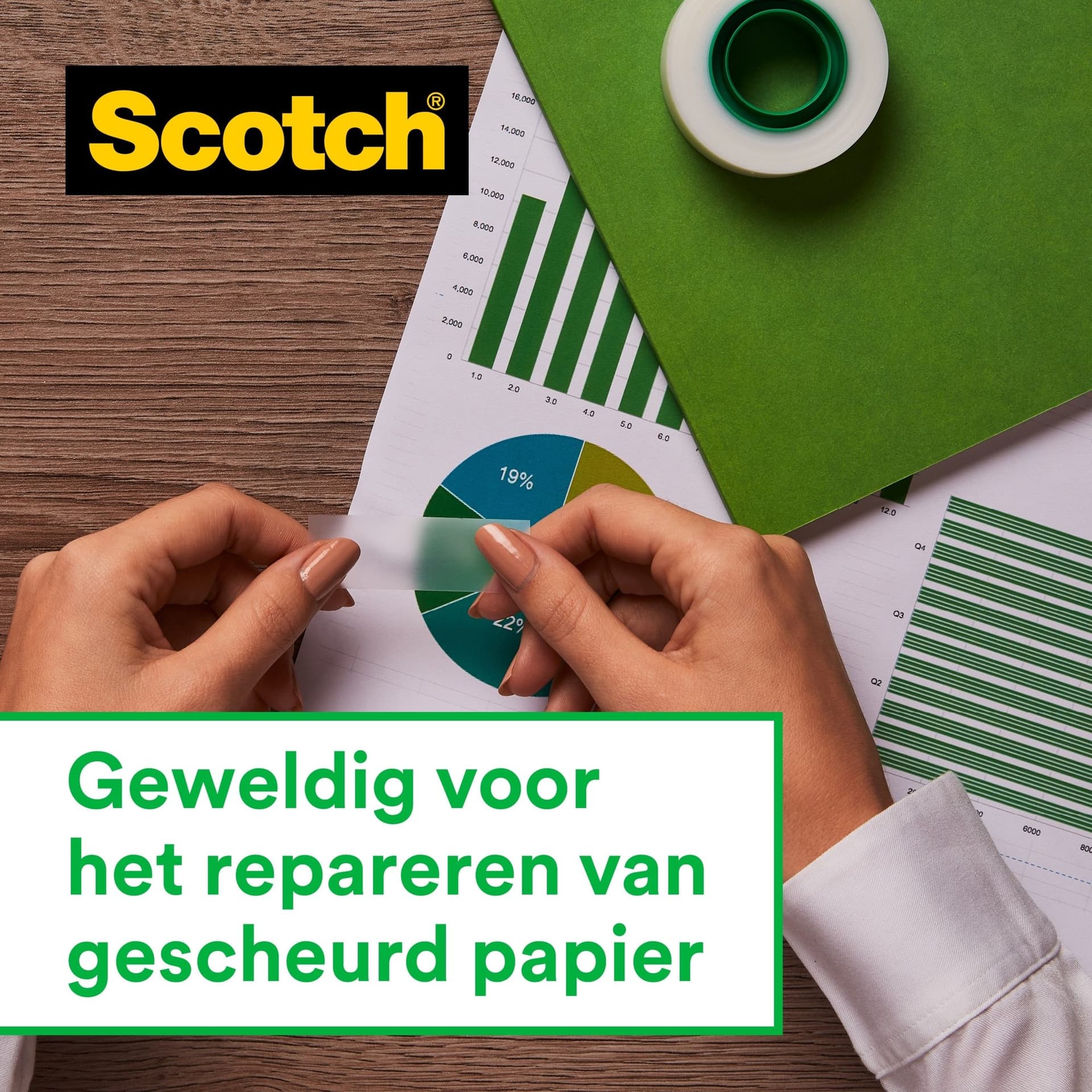 Plakband Scotch Magic 810 19mmx15m onzichtbaar + plakbandhouder 4