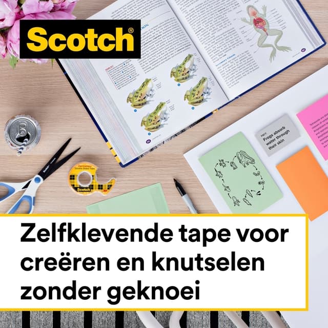 Plakband Scotch 665 12mmx22.8m dubbelzijdig 3