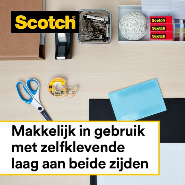 Plakband Scotch 665 12mmx22.8m dubbelzijdig 6