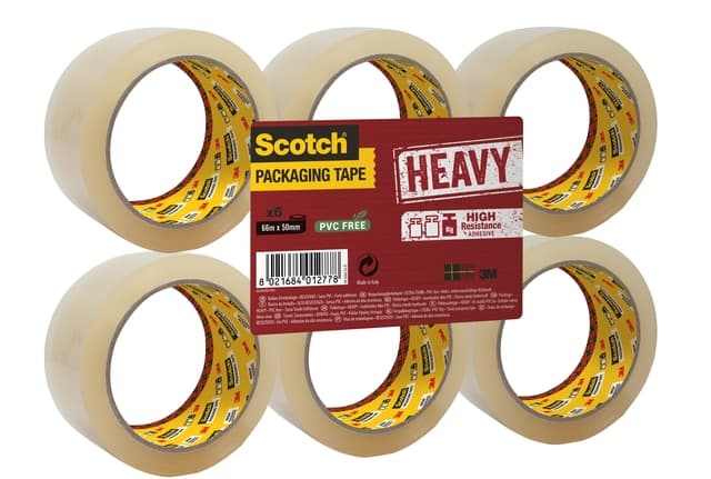 Verpakkingstape Scotch Secure Seal 50mmx66m transparant 6 rollen 4