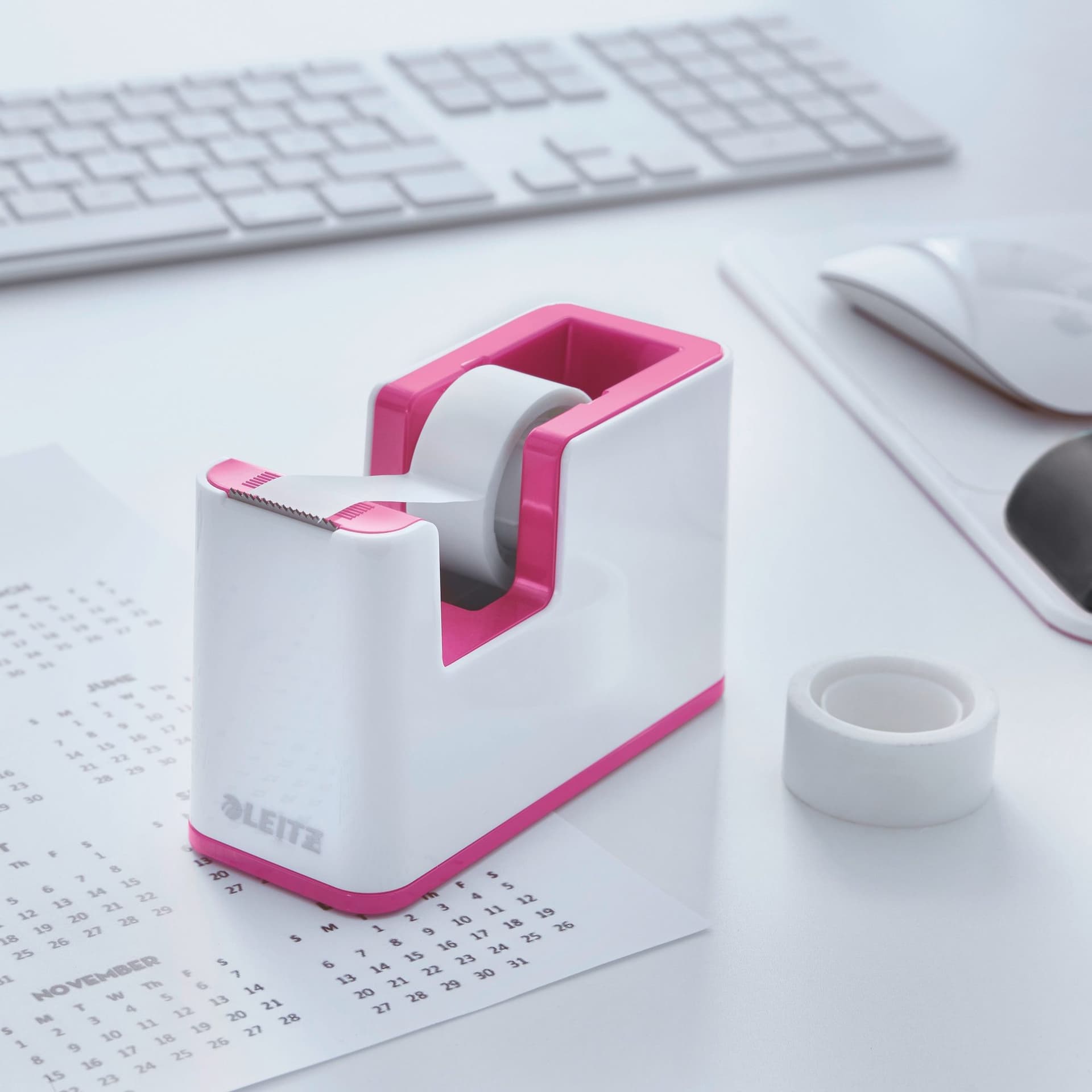 Plakbandhouder Leitz WOW wit/roze 2