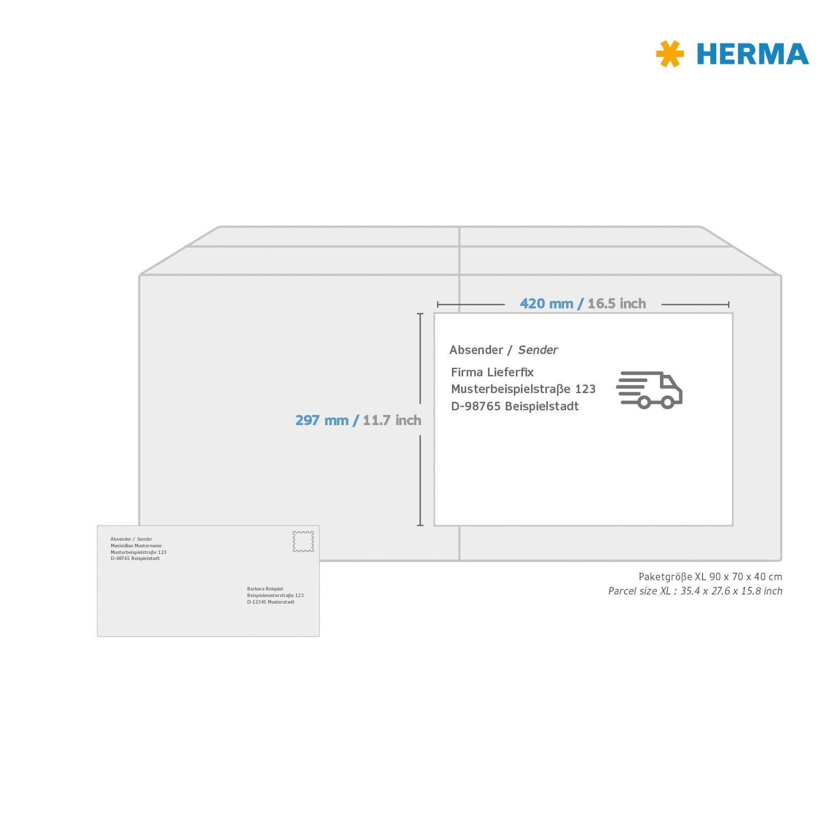Etiket HERMA 8692 A3 420x297mm 100 stuks 2