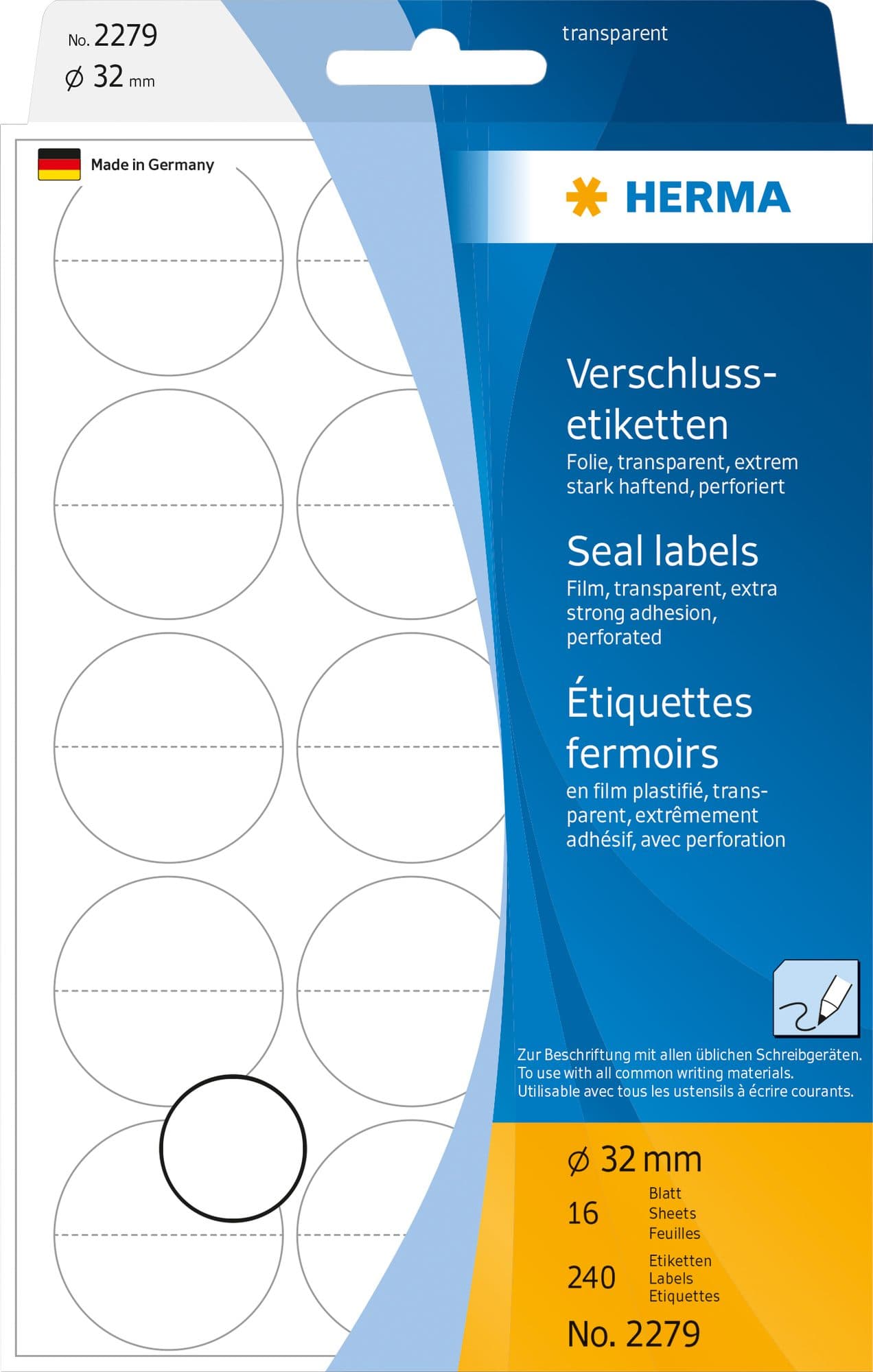 Etiket HERMA 2279 32mm transparant 240 stuks