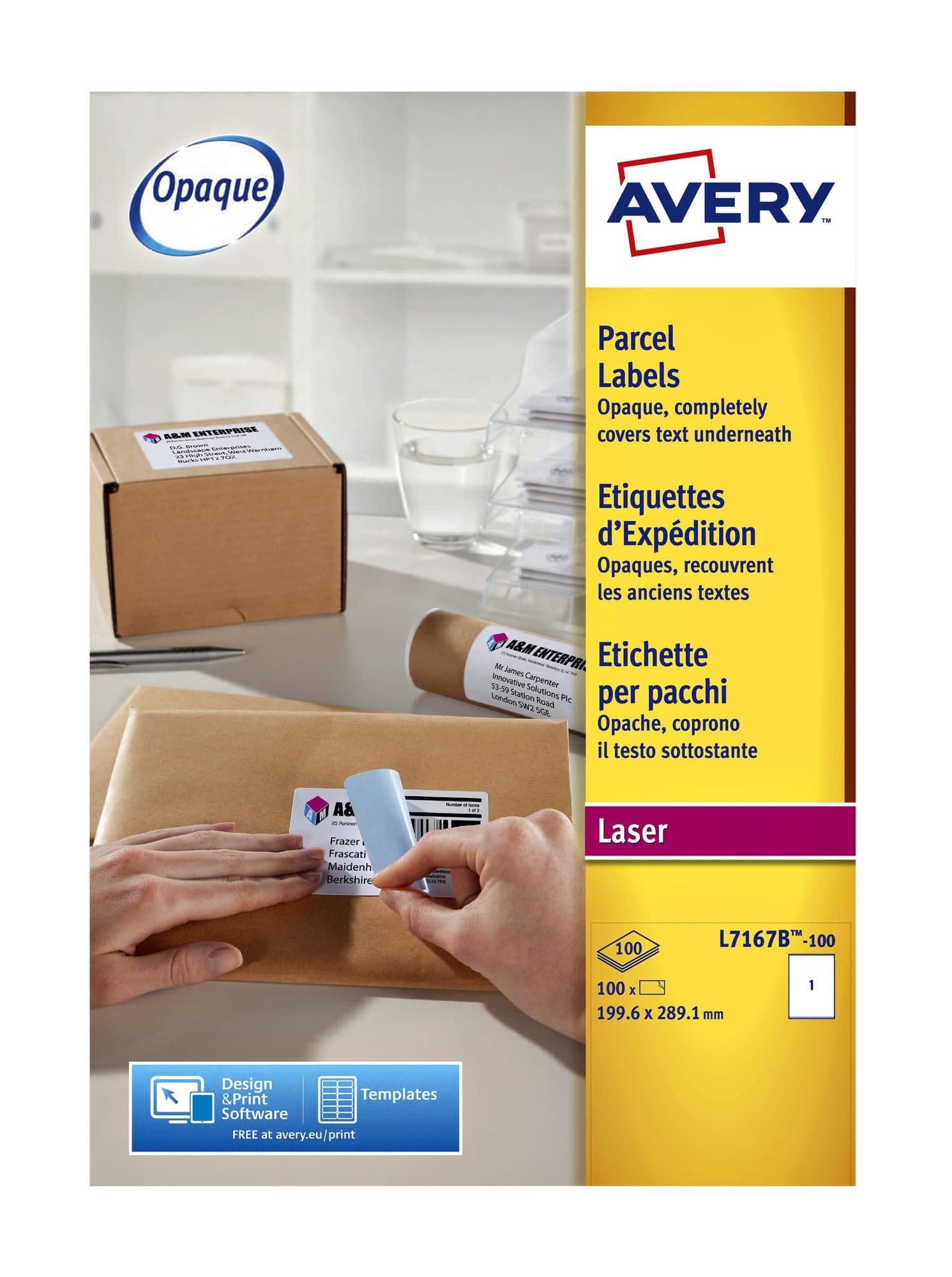 Etiket Avery L7167B-100 199.6x289.1mm blockout 100 stuks 2
