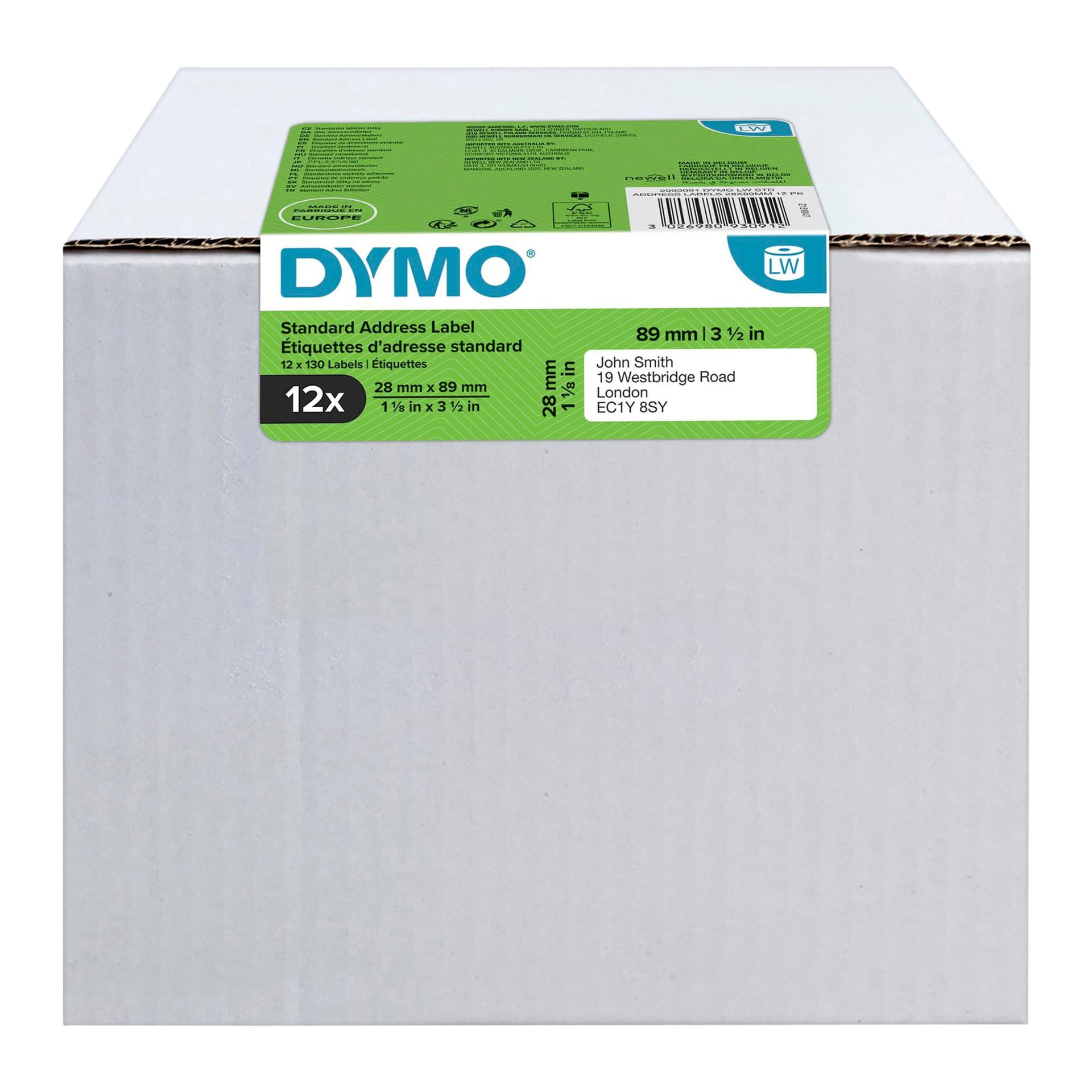 Etiket Dymo LabelWriter adressering 28x89mm 12 rollen á 130 stuks wit 2