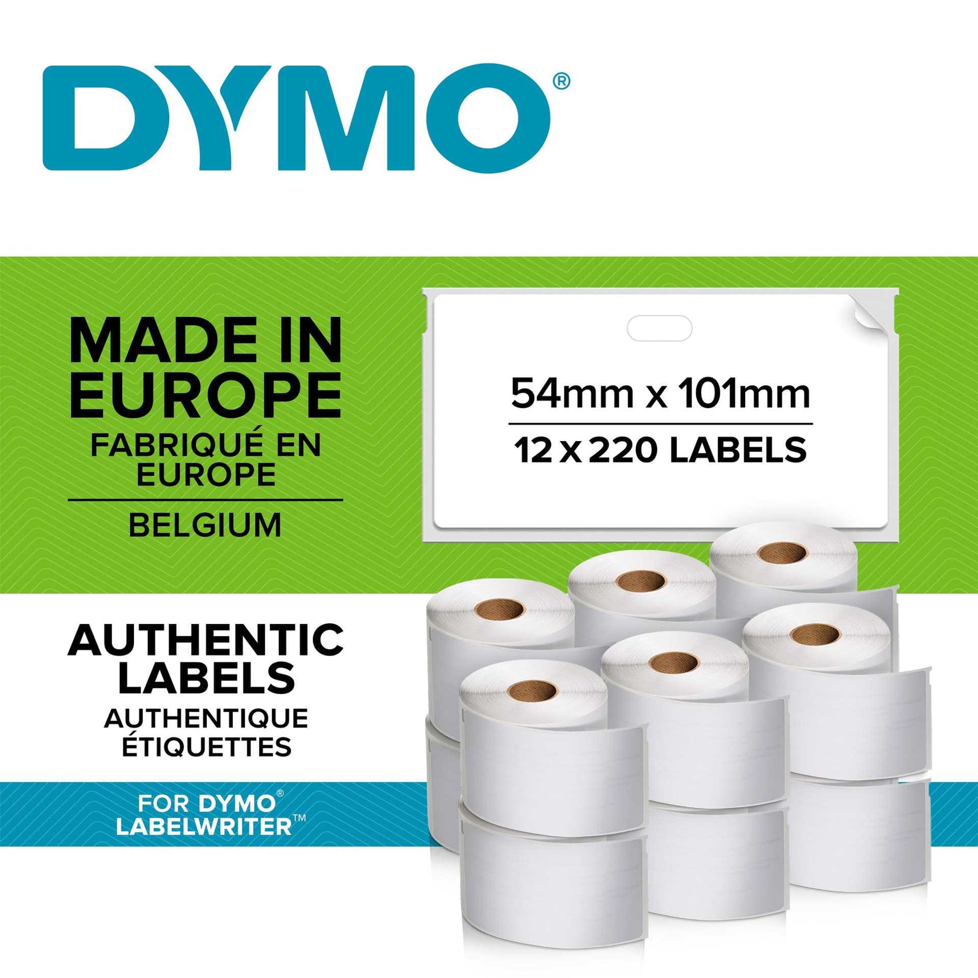 Etiket Dymo LabelWriter multifunctioneel 32x57mm 12 rollen á 1000 stuks wit 3