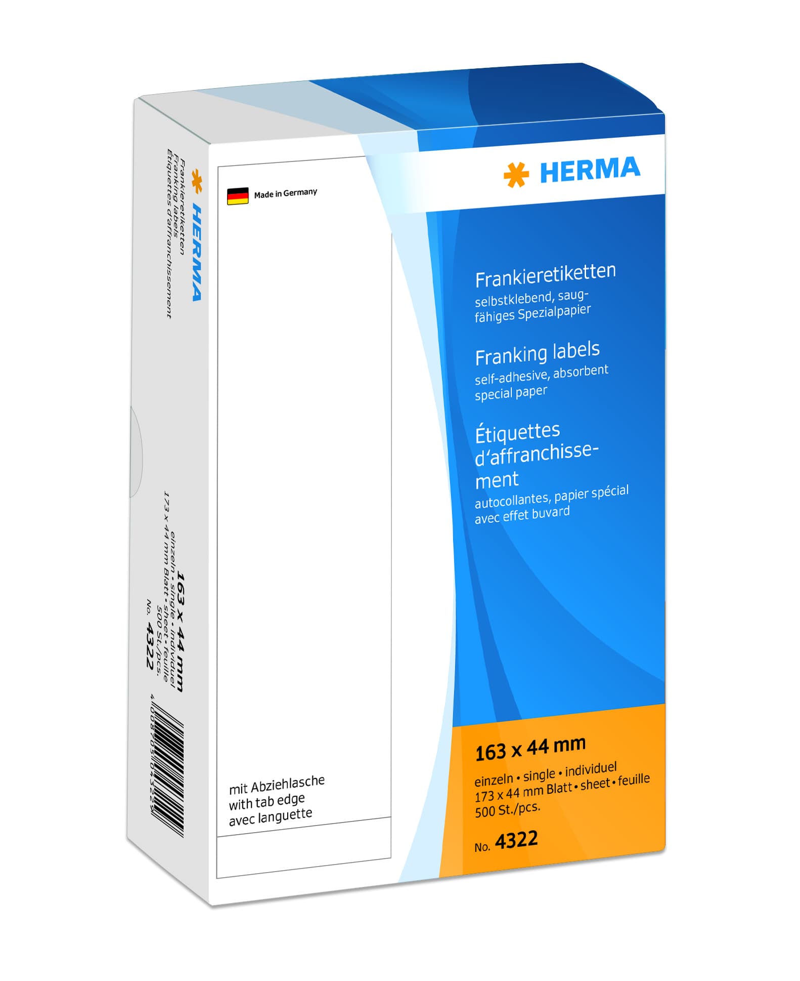 Frankeeretiket HERMA 4329 dubbel 163x45mm 500 stuks