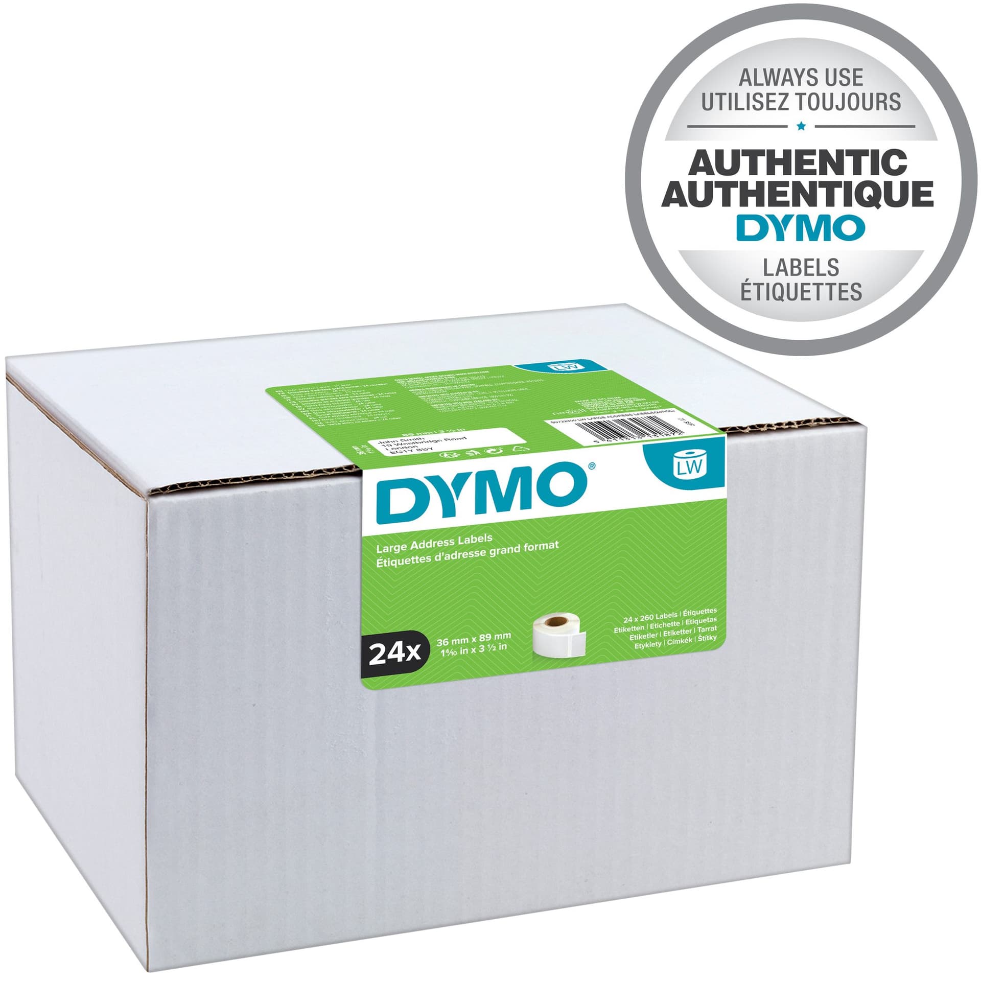 Etiket Dymo LabelWriter adressering 36x89mm 24 rollen á 260 stuks wit 2