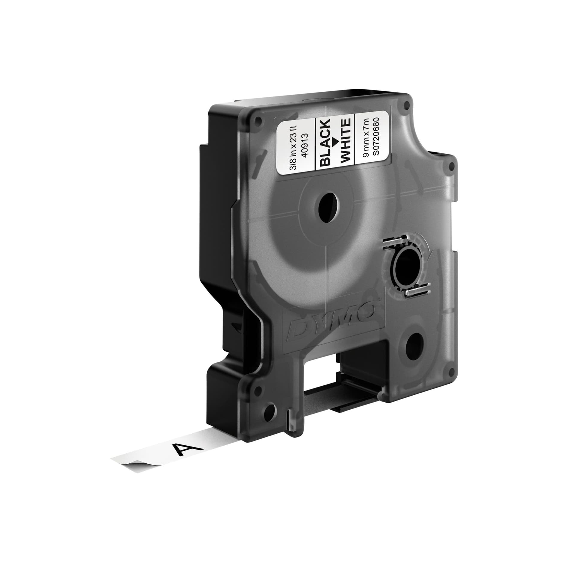 Labeltape Dymo LabelManager D1 polyester 9mm zwart op wit 10 stuks 2
