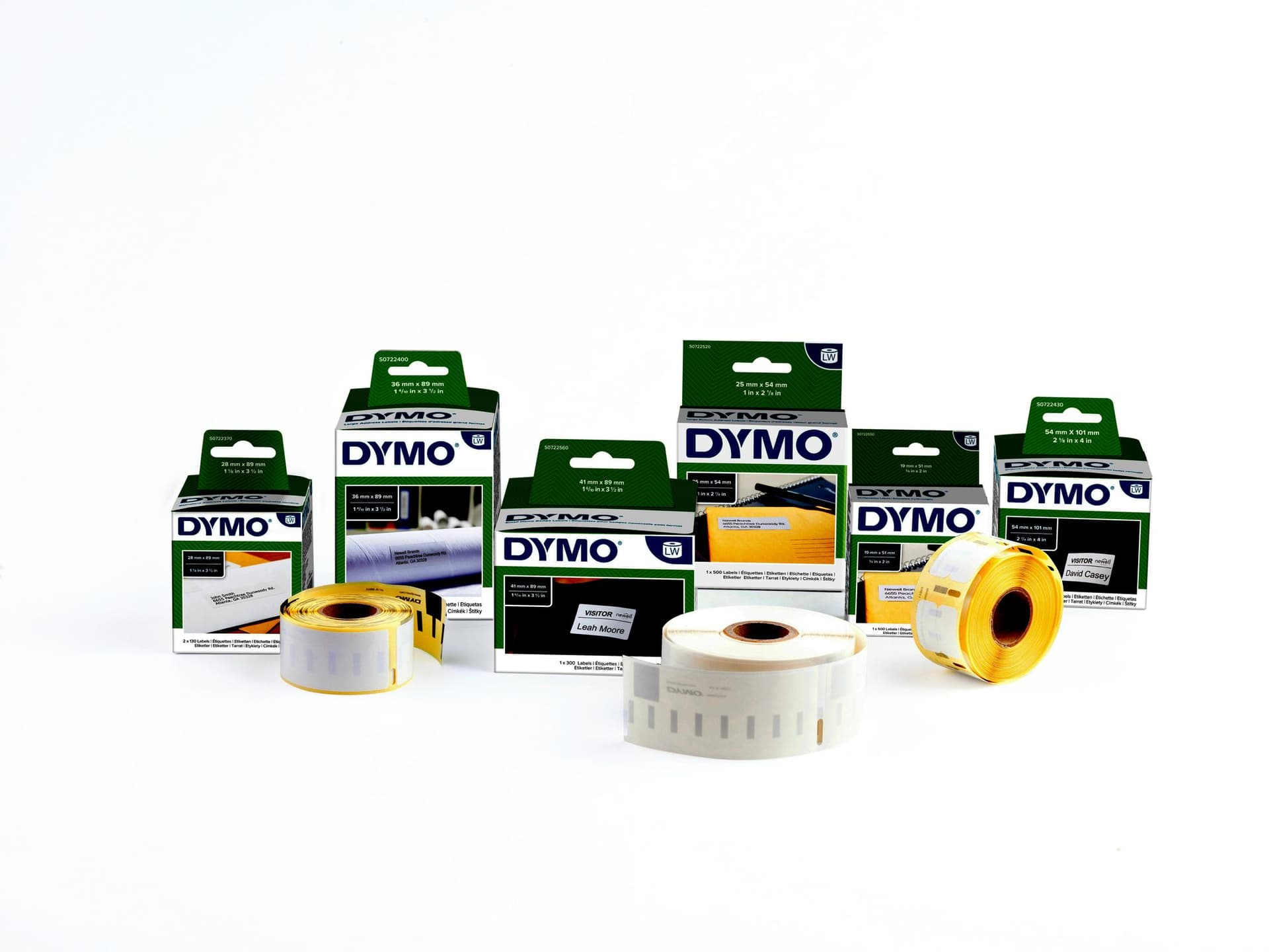 Labeltape Dymo LabelManager D1 polyester 12mm zwart op wit 10 stuks 11