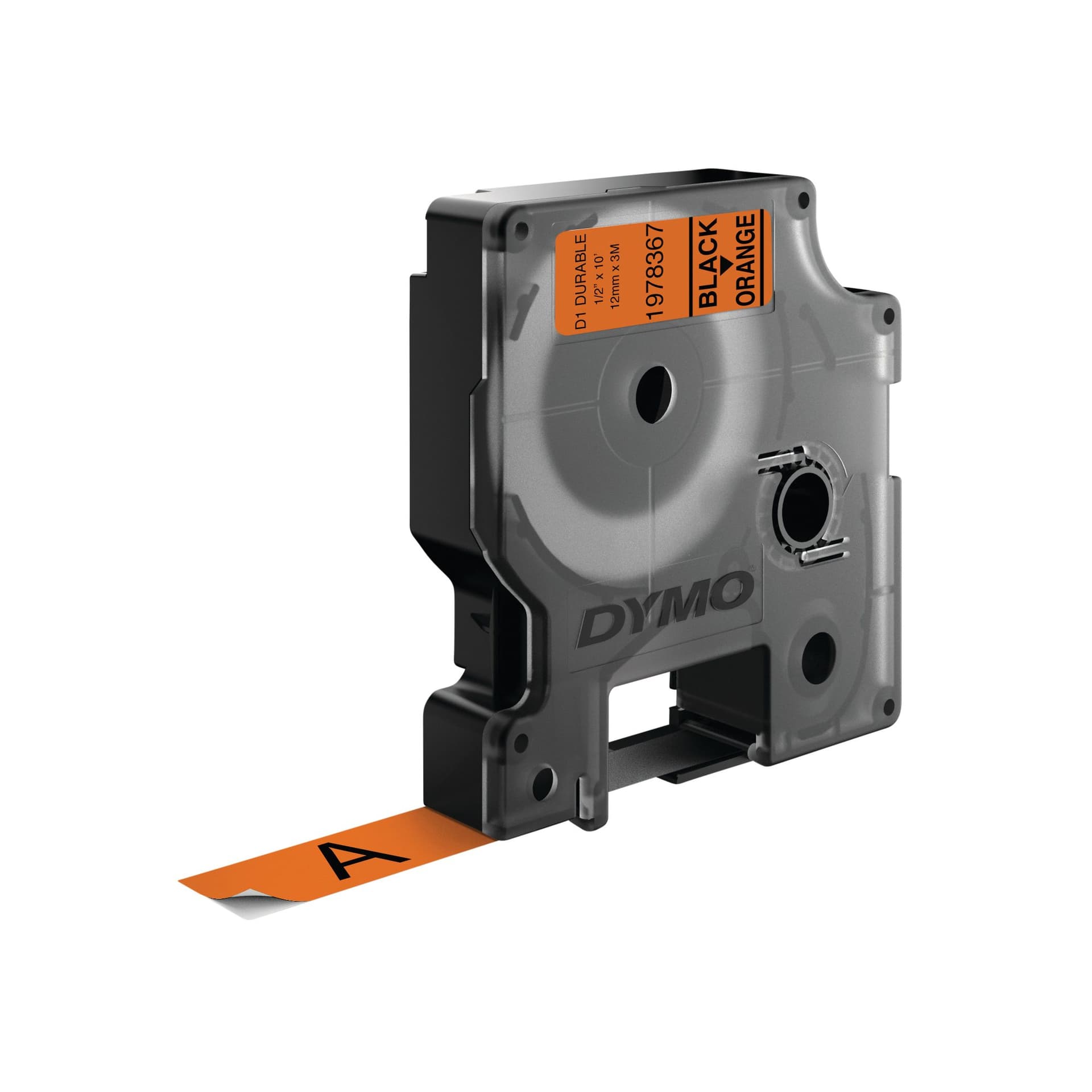 Labeltape Dymo LabelManager D1 polyester 12mm zwart op oranje 3