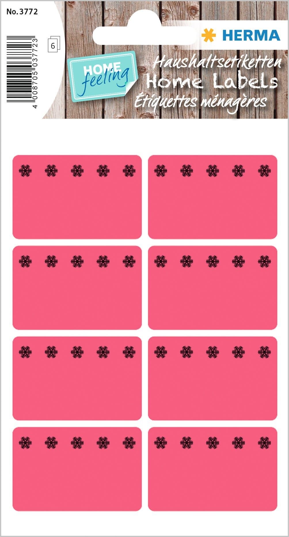Etiket HERMA 3772 26x40mm diepvries rood 48 stuks
