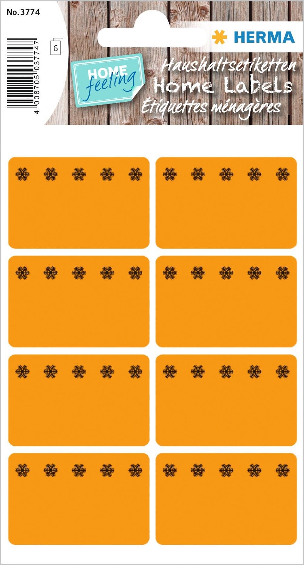 Etiket HERMA 3774 26x40mm diepvries oranje 48 stuks