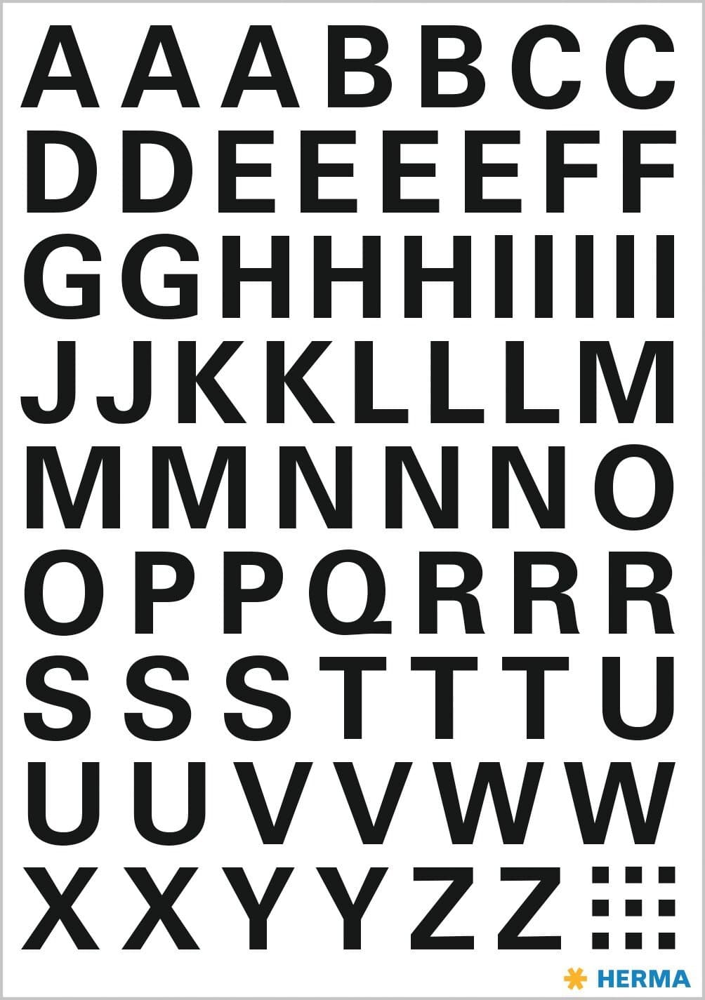 Etiket HERMA 4158 10mm letters A-Z zwart 2