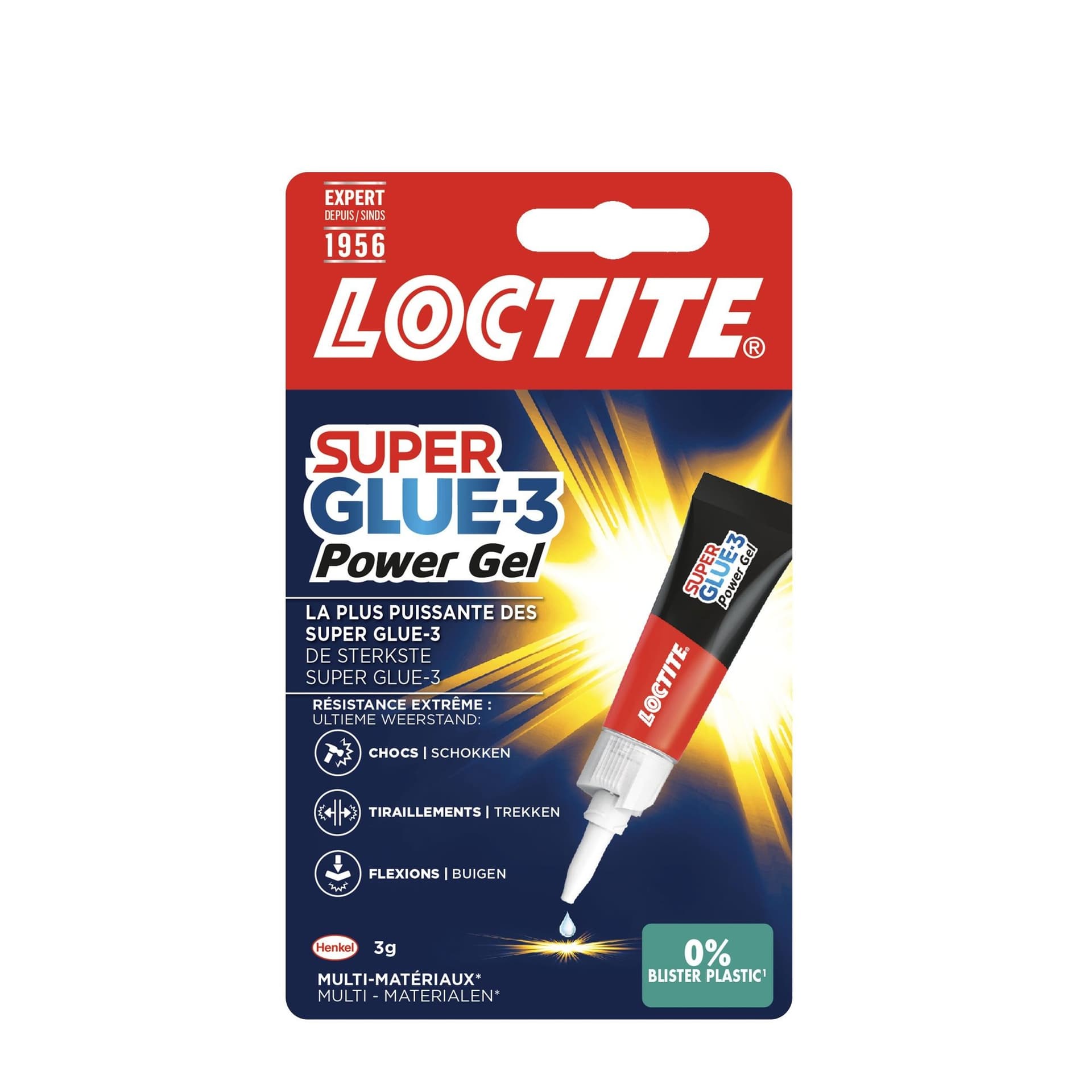 Secondelijm Loctite Powerflex GEL tube 3 gram op blister