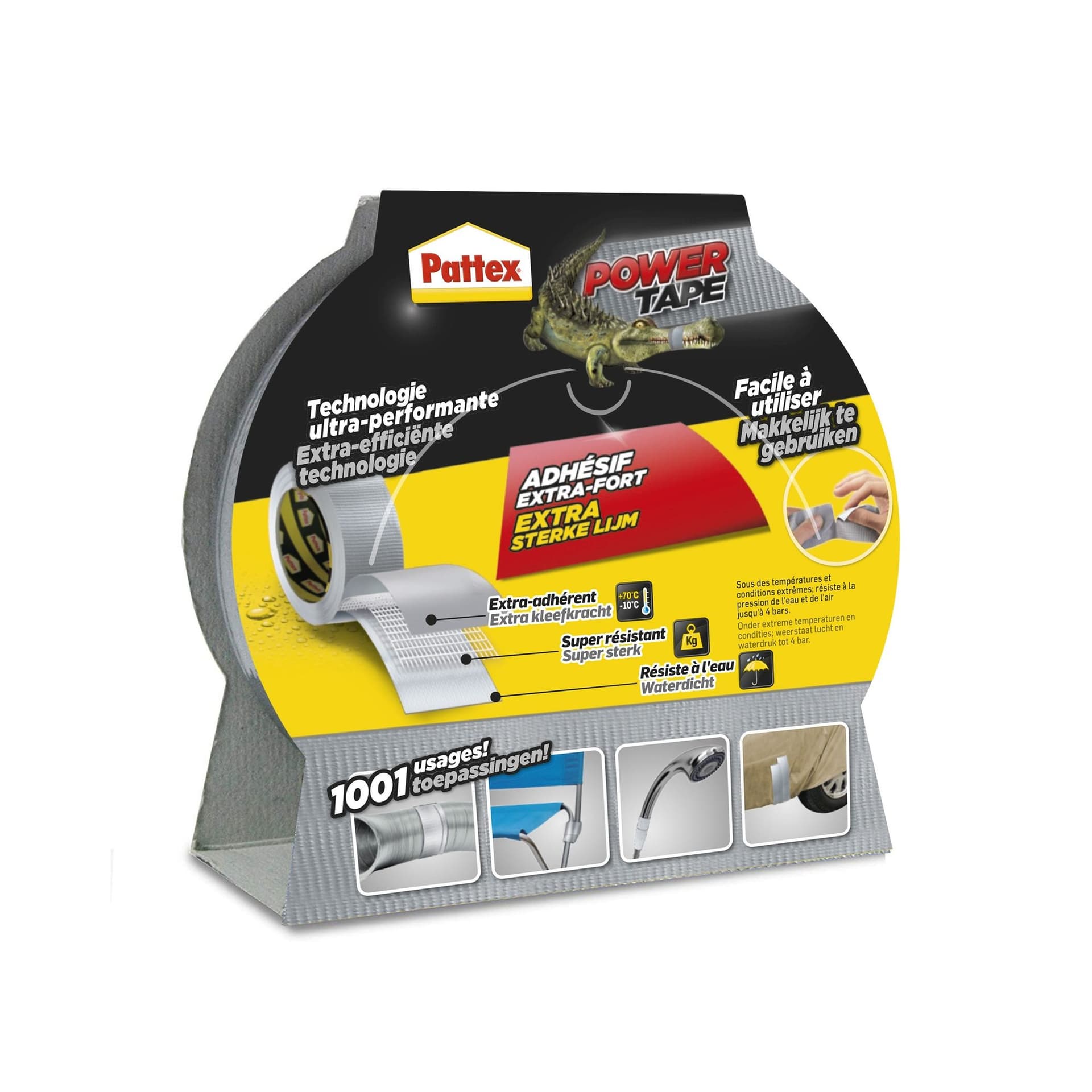Plakband Pattex Power Tape 50mmx25m grijs 2