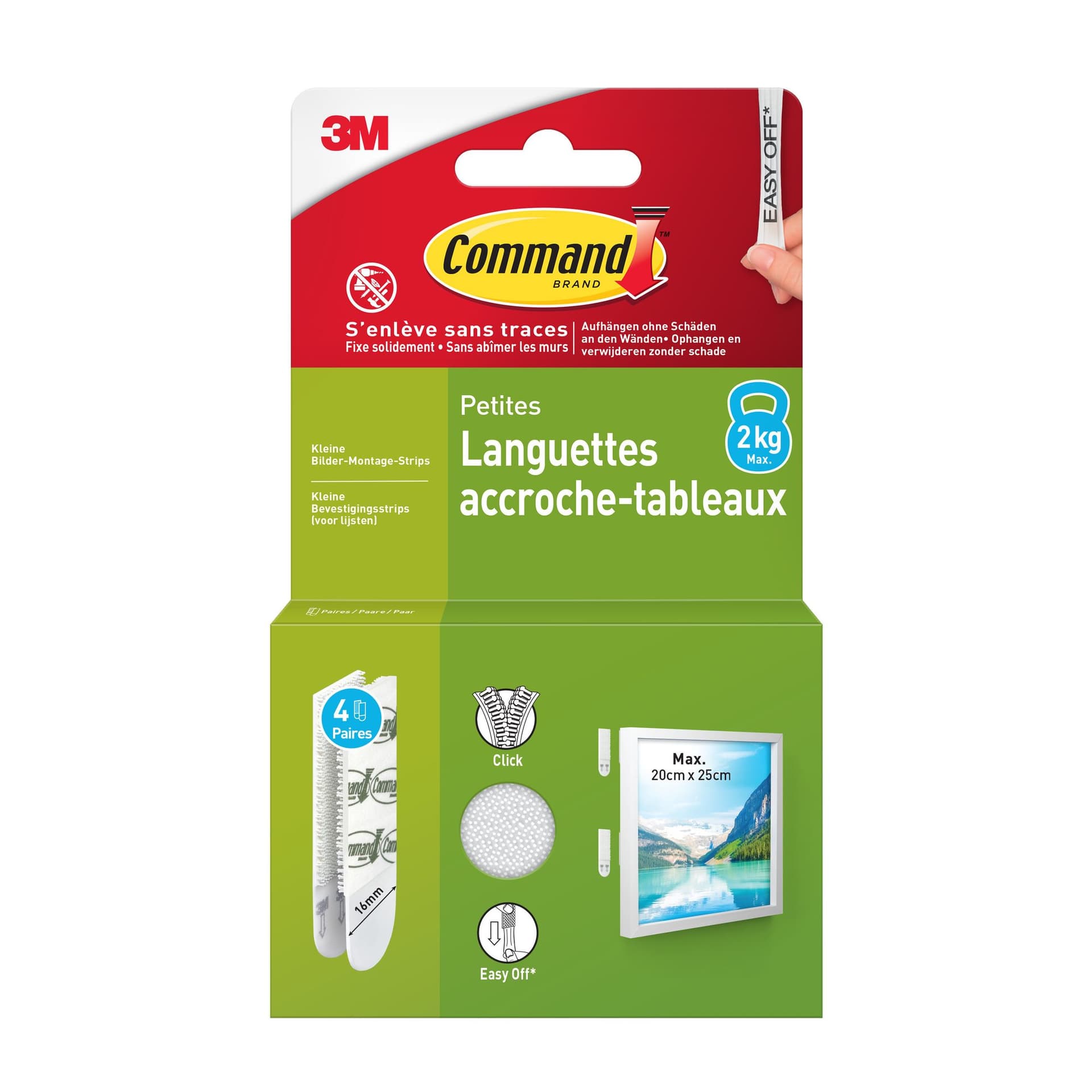Bevestigingsstrip Command klik vast klein 1,8kg wit 2