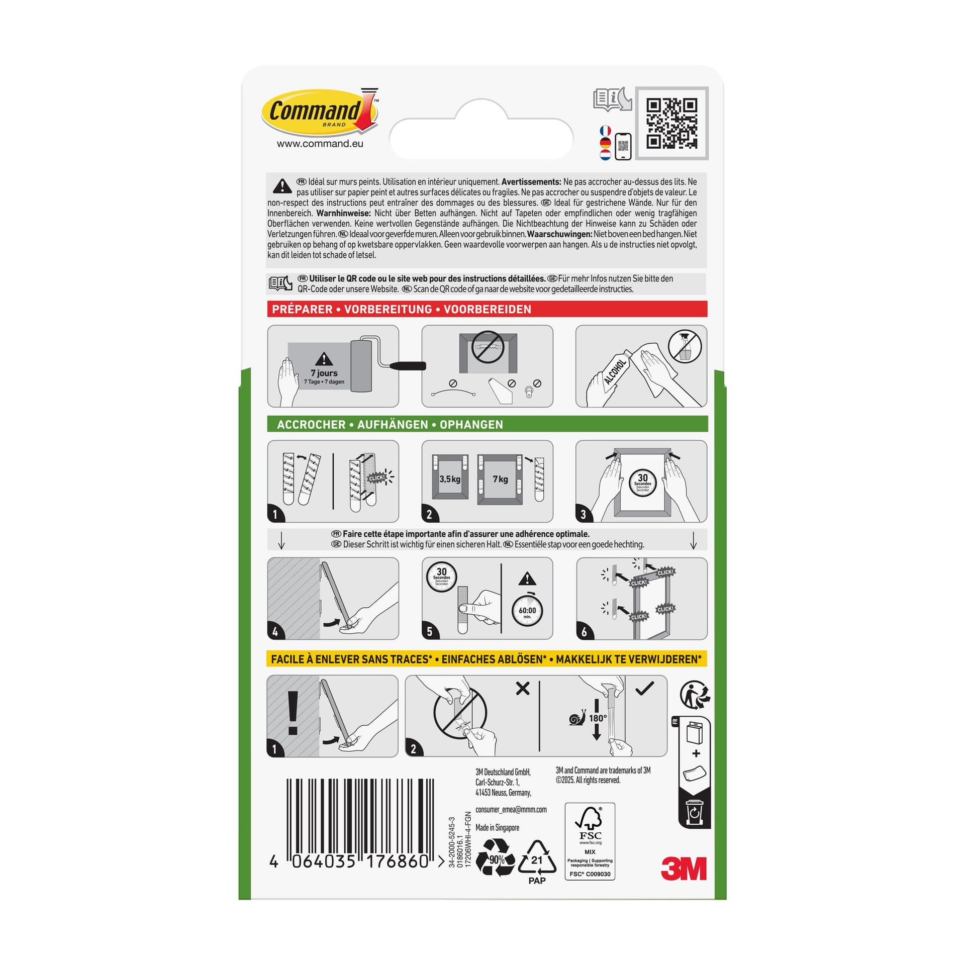 Bevestigingsstrip Command groot klik vast 7,2kg wit 3