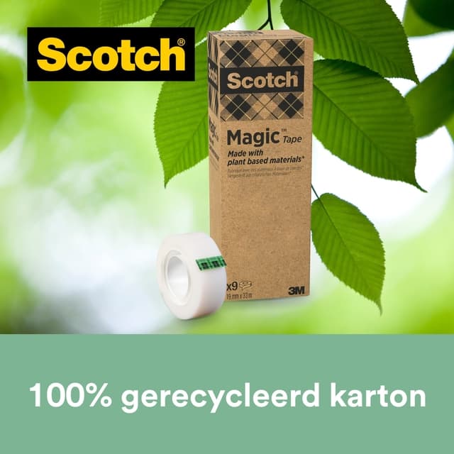 Plakband Scotch Magic 900 19mmx33m onzichtbaar mat 9 rollen 4