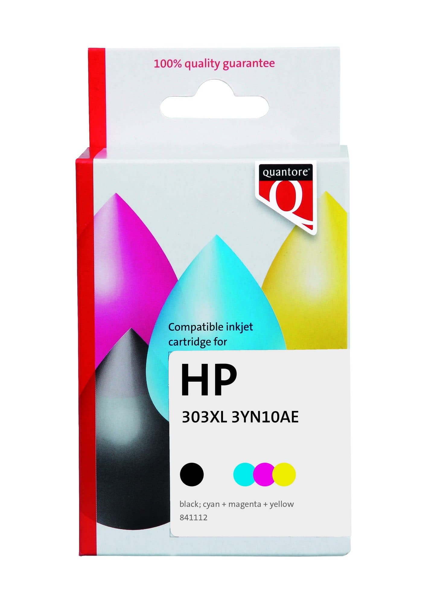 Inktcartridge Quantore alternatief tbv HP 3YN10AE 303XL zwart + 3 kleuren