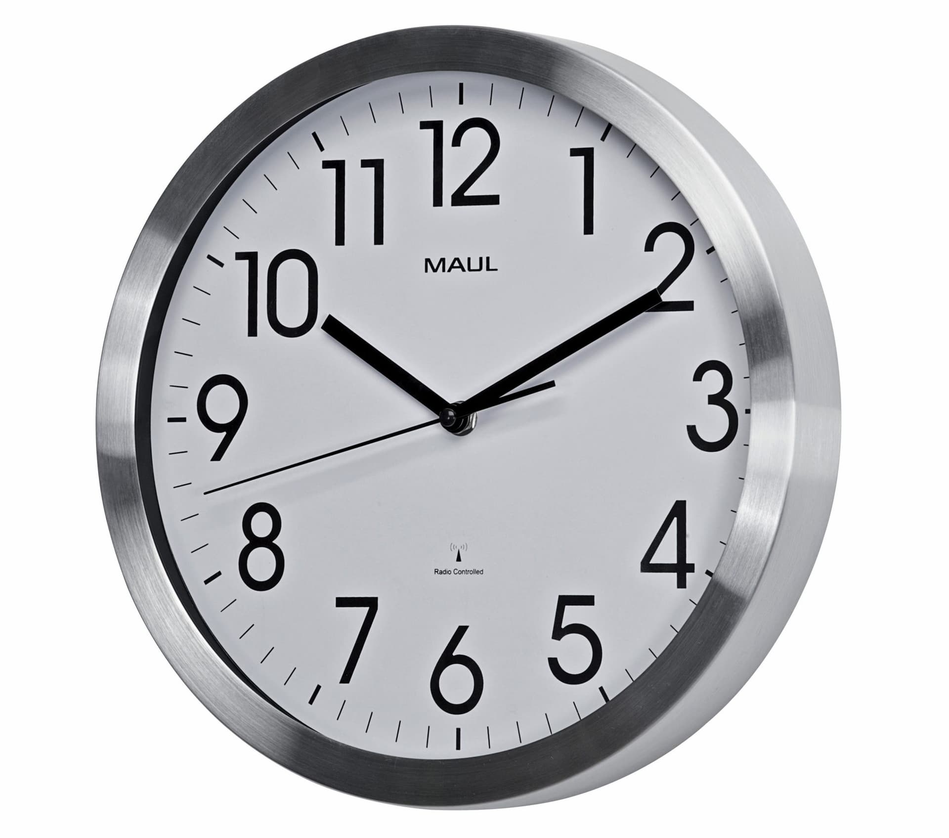 Wandklok MAUL Move RC Ø305x45mm aluminium frame wit incl. batterij 2