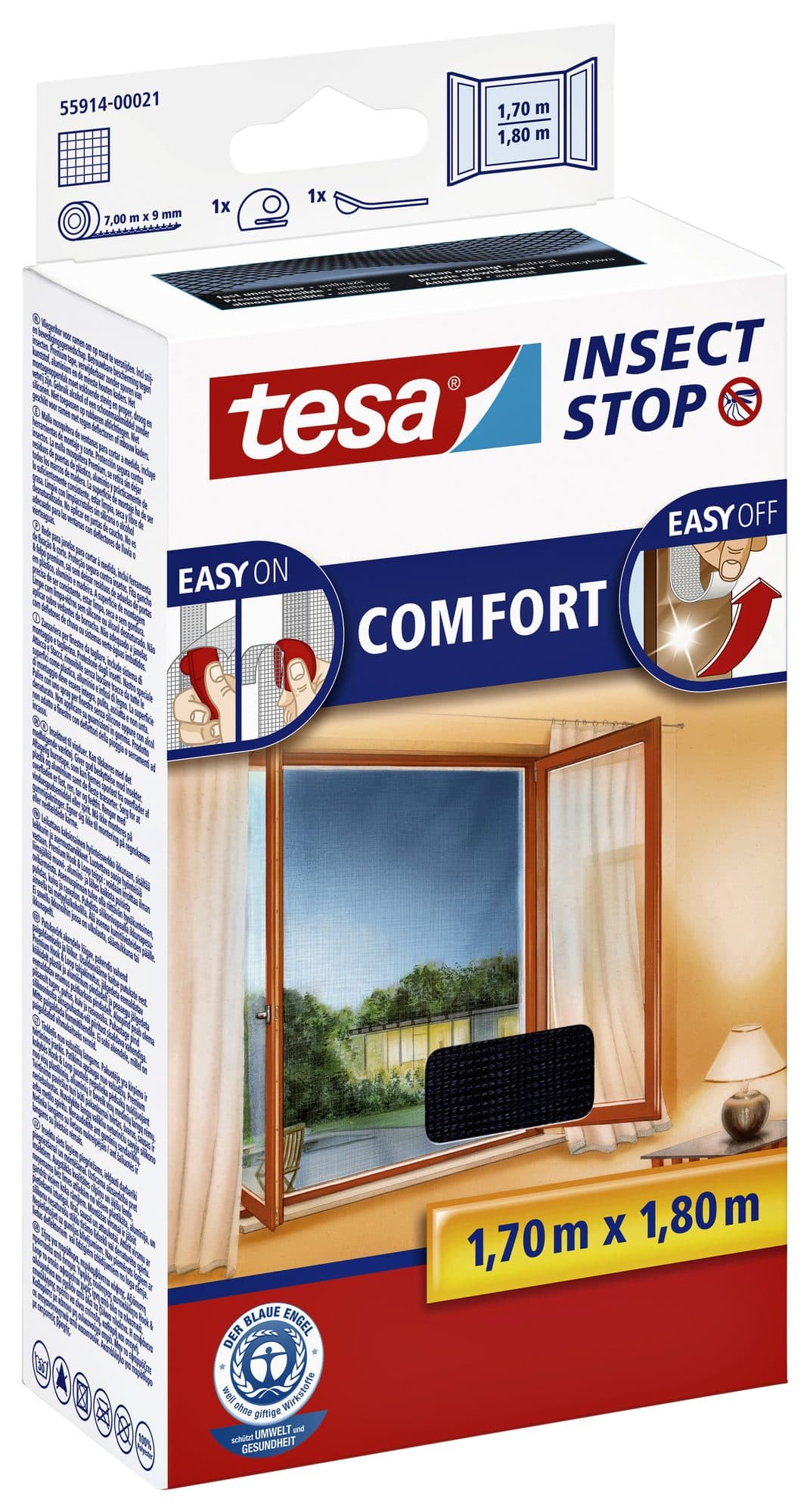 Insectenhor tesa® Insect Stop COMFORT raam 1,7x1,8m zwart 2