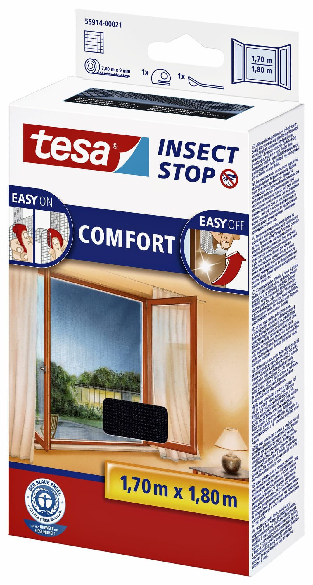 Insectenhor tesa® Insect Stop COMFORT raam 1,7x1,8m zwart 3