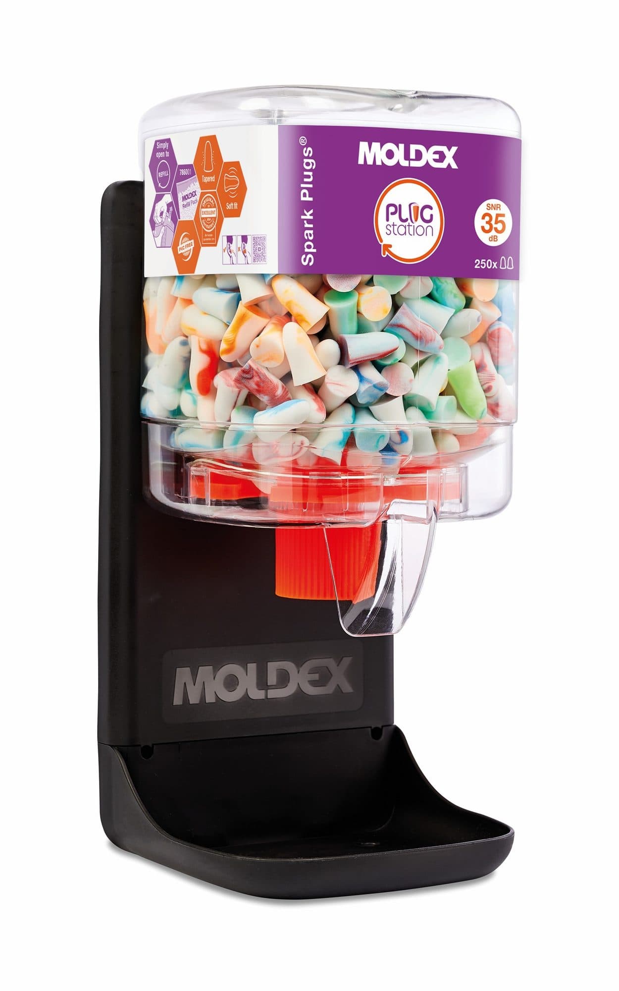 Oordoppen Moldex Spark Plugs soft 6-13mm dispenservulling à 250 paar assorti 2
