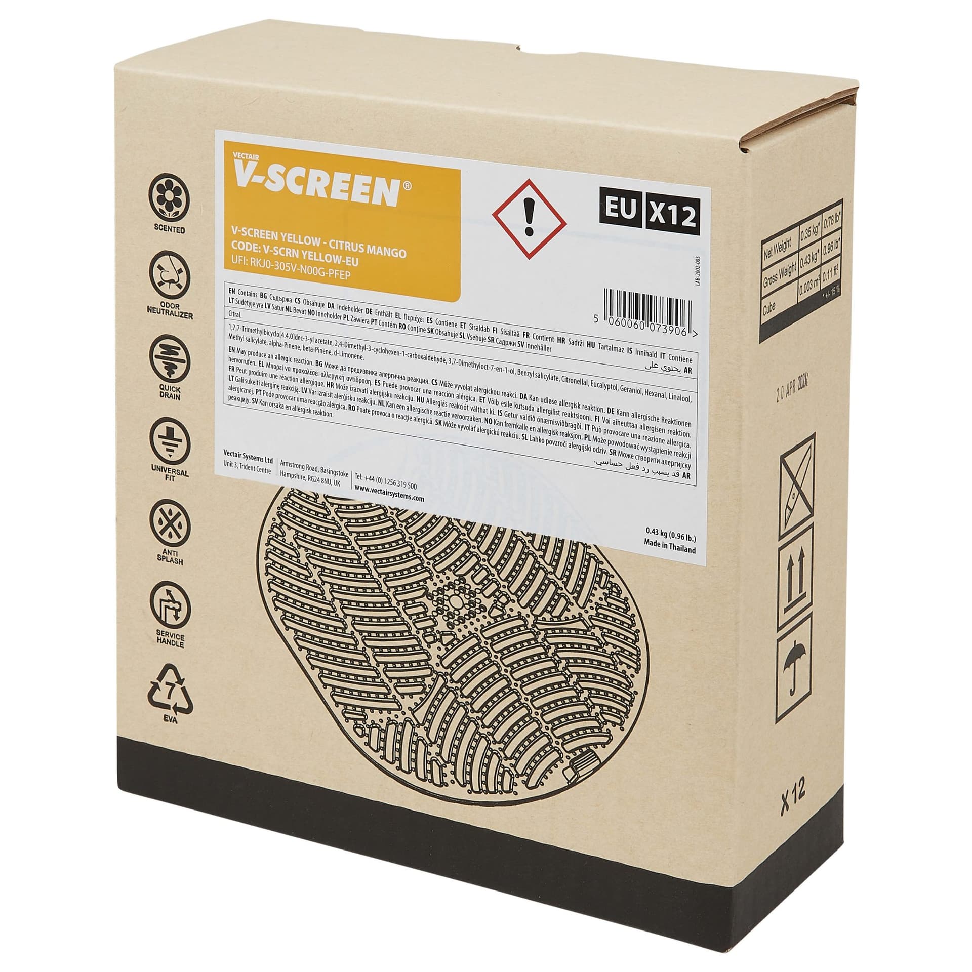 Urinoirmat V-screen Citrus Mango 2