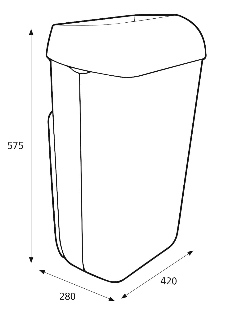 Afvalbak Katrin open inworp 50 liter wit 91912 2