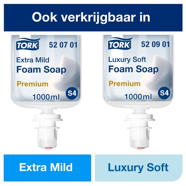 Handzeep Tork S4 Premium schuim 1000ml mild 520501 3