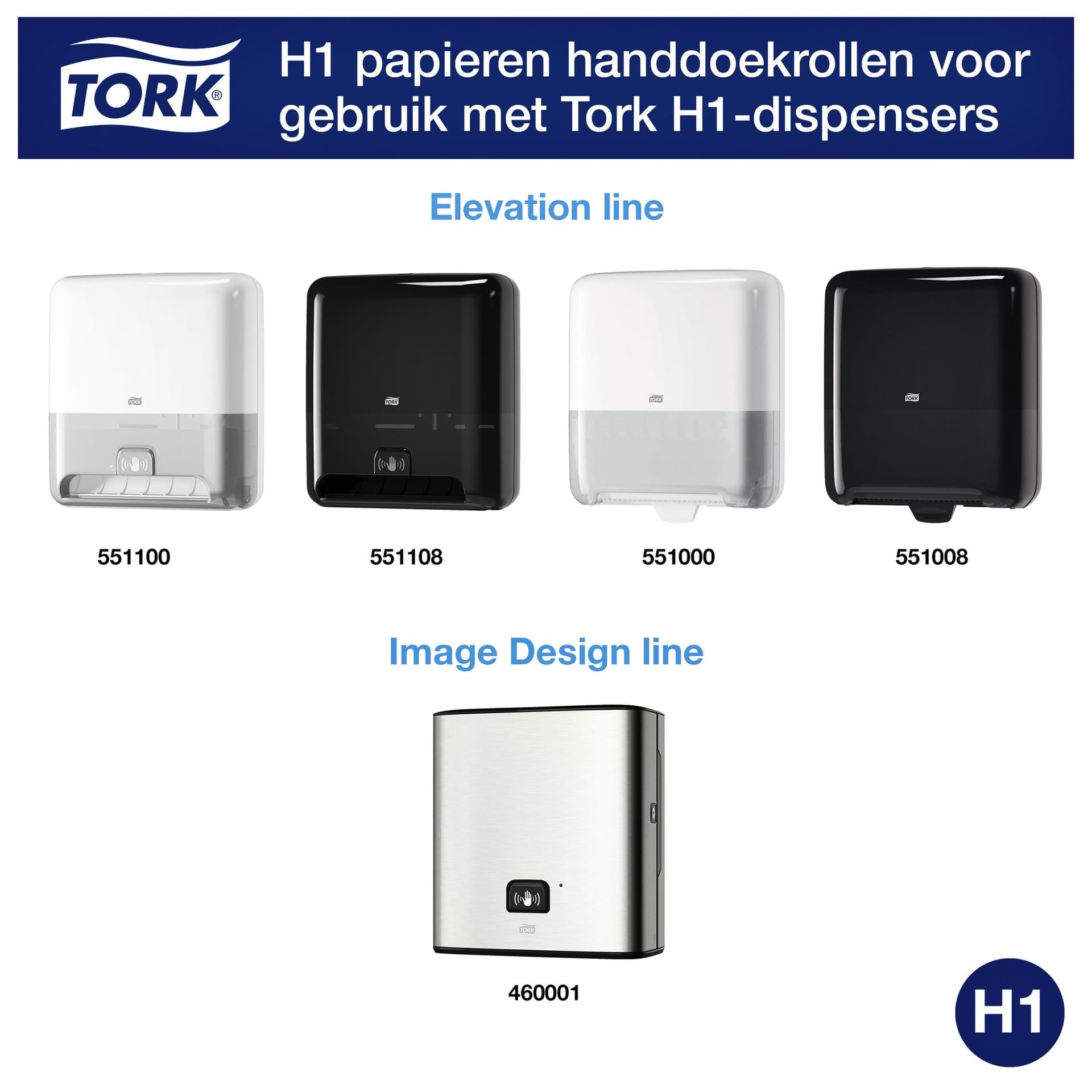 Handdoekrol Tork H1 Matic Advanced 2-laags 150m wit 290067 3