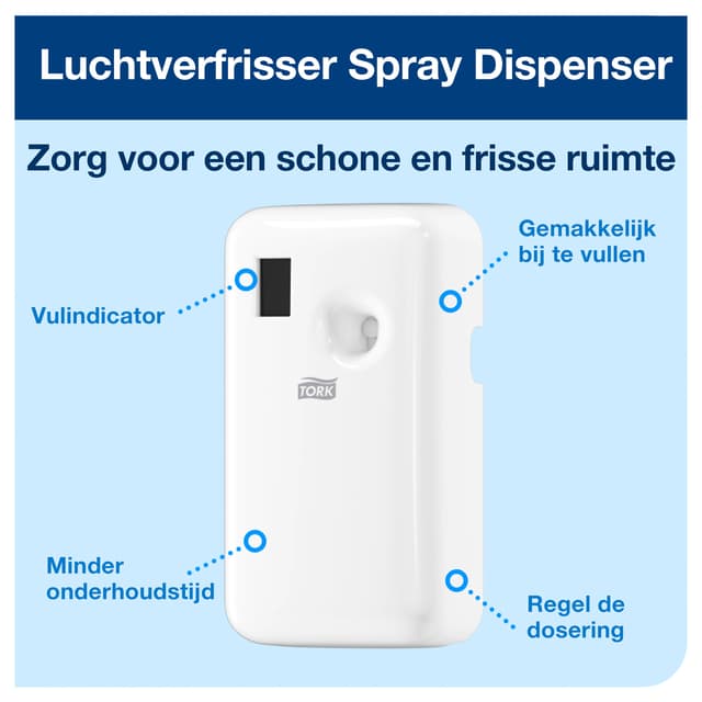 Luchtverfrisserdispenser Tork A1 spray wit 562000 2