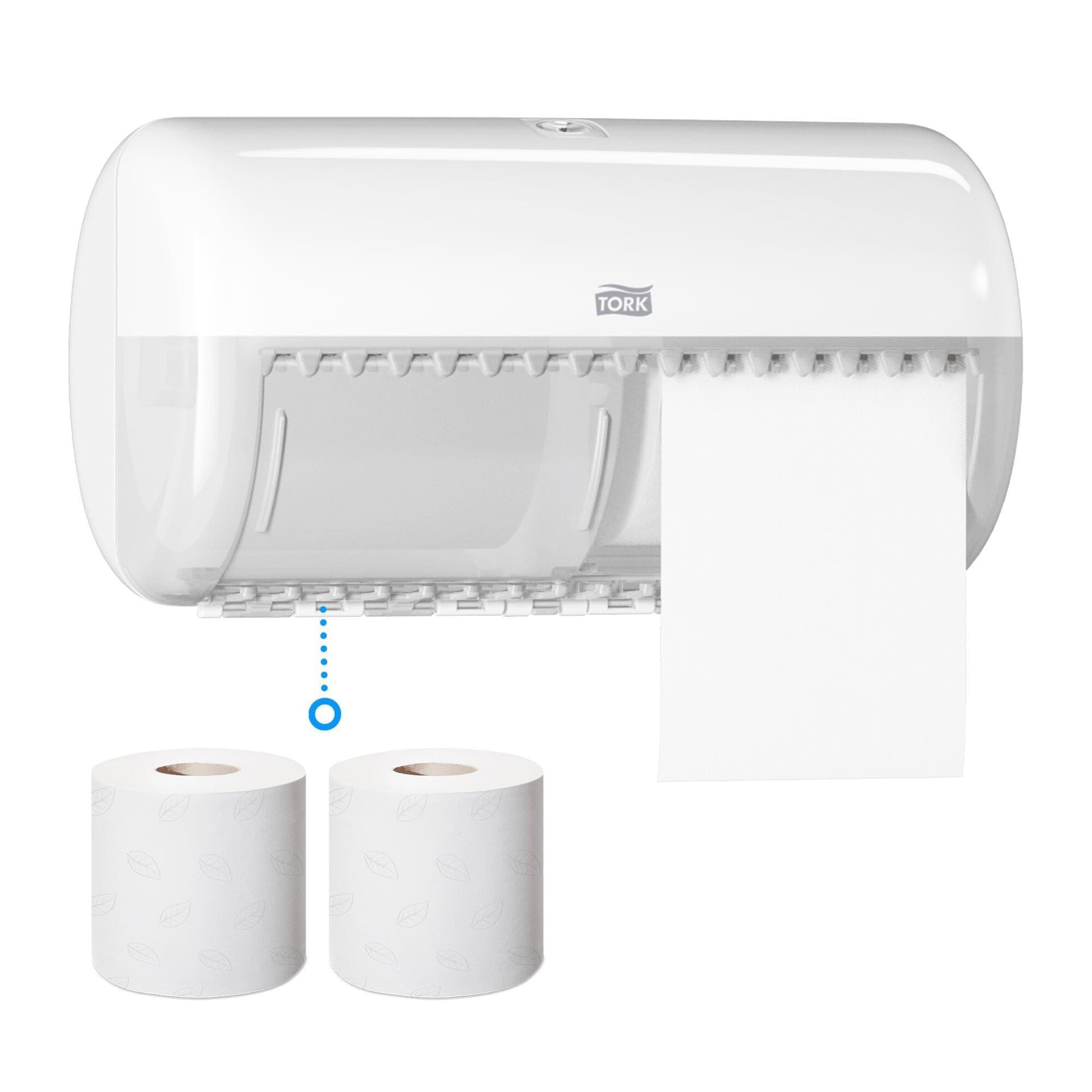 Toiletpapierdispenser Tork T4 Elevation duo wit 557000 2