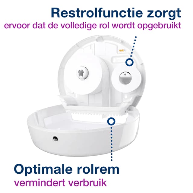 Toiletpapierdispenser Tork T2 Elevation jumbo klein wit 555000 4