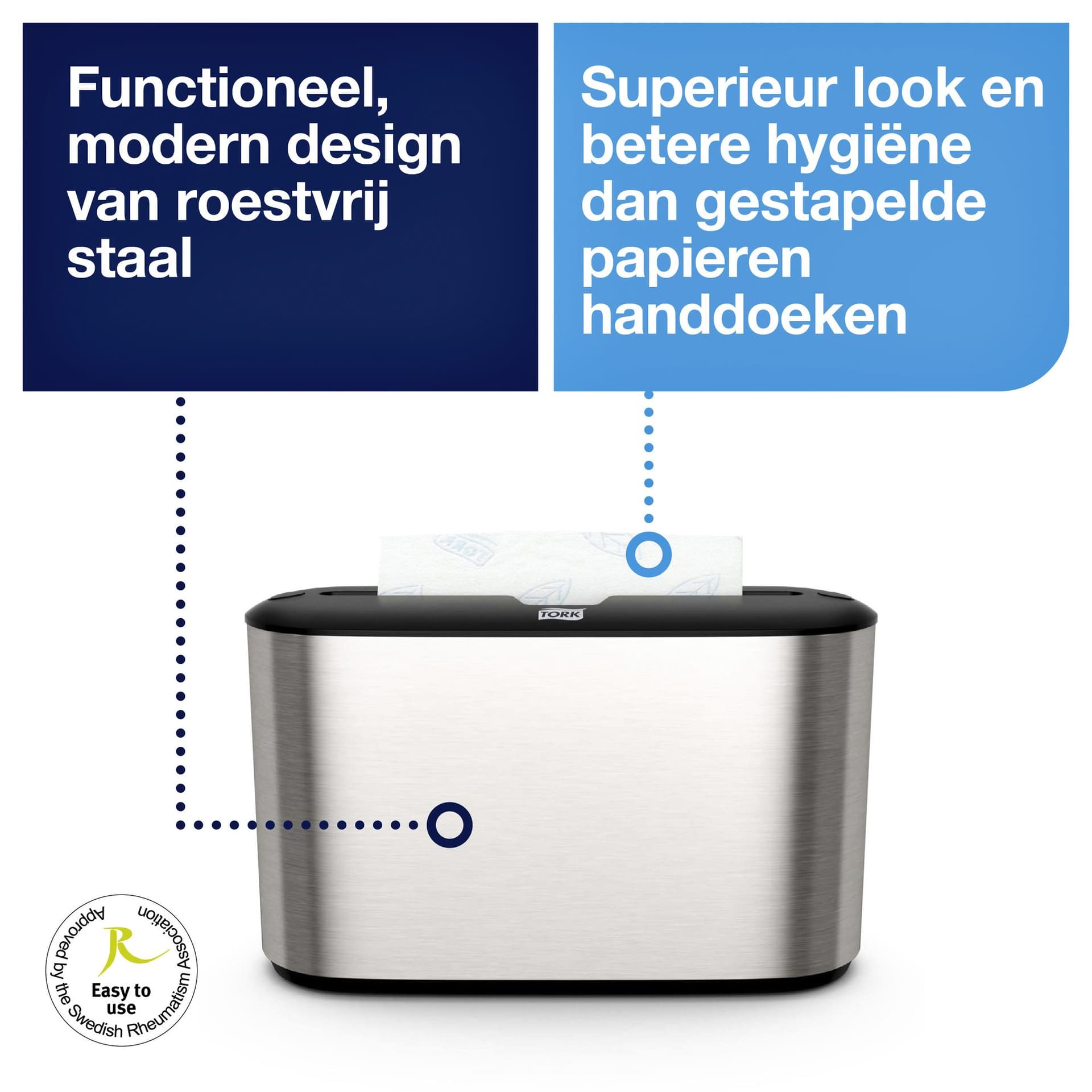 Handdoekdispenser Tork H2 Image Line Xpress countertop zilver 460005 4