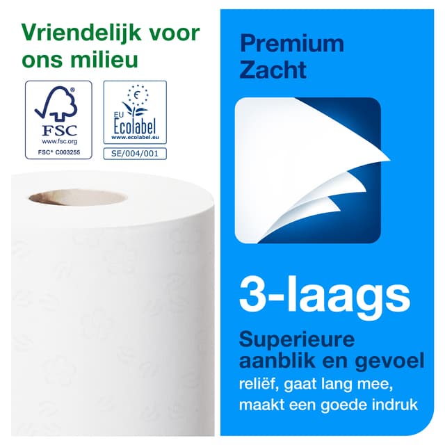 Toiletpapier Tork T4 Premium 3-laags 250 vel wit 110316 2