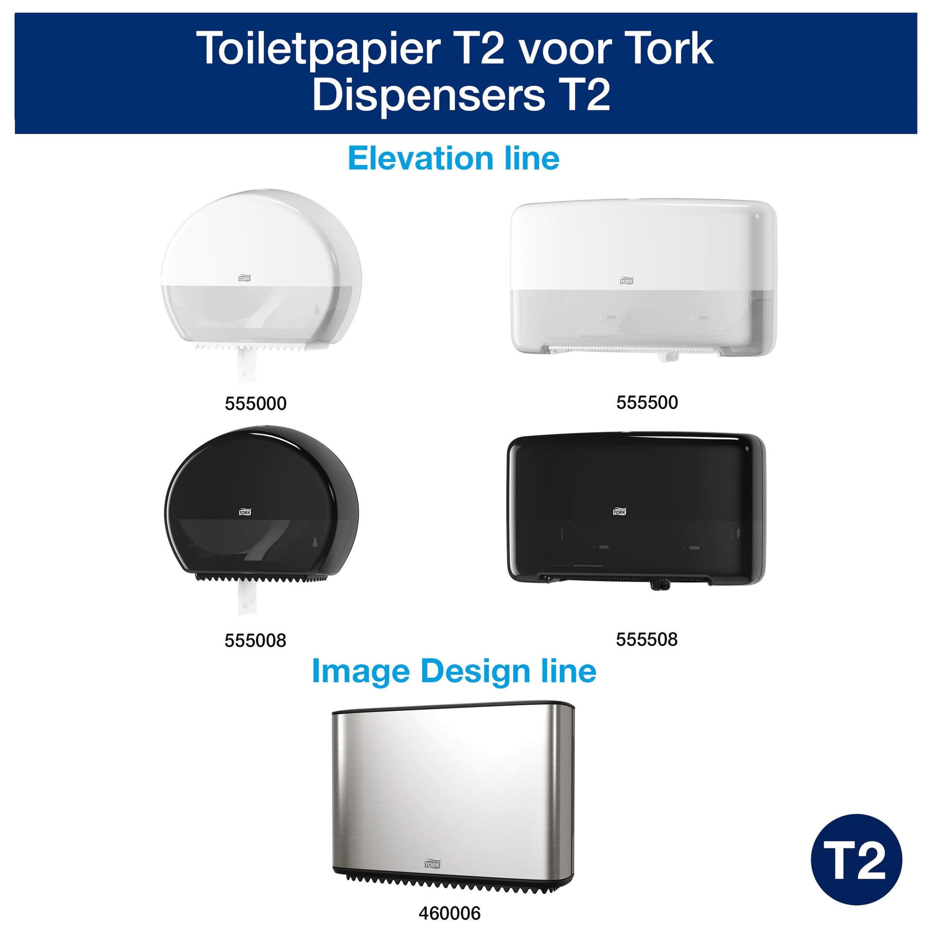 Toiletpapier Tork T2 Advanced jumbo klein 2-laags 170m wit 120280 2