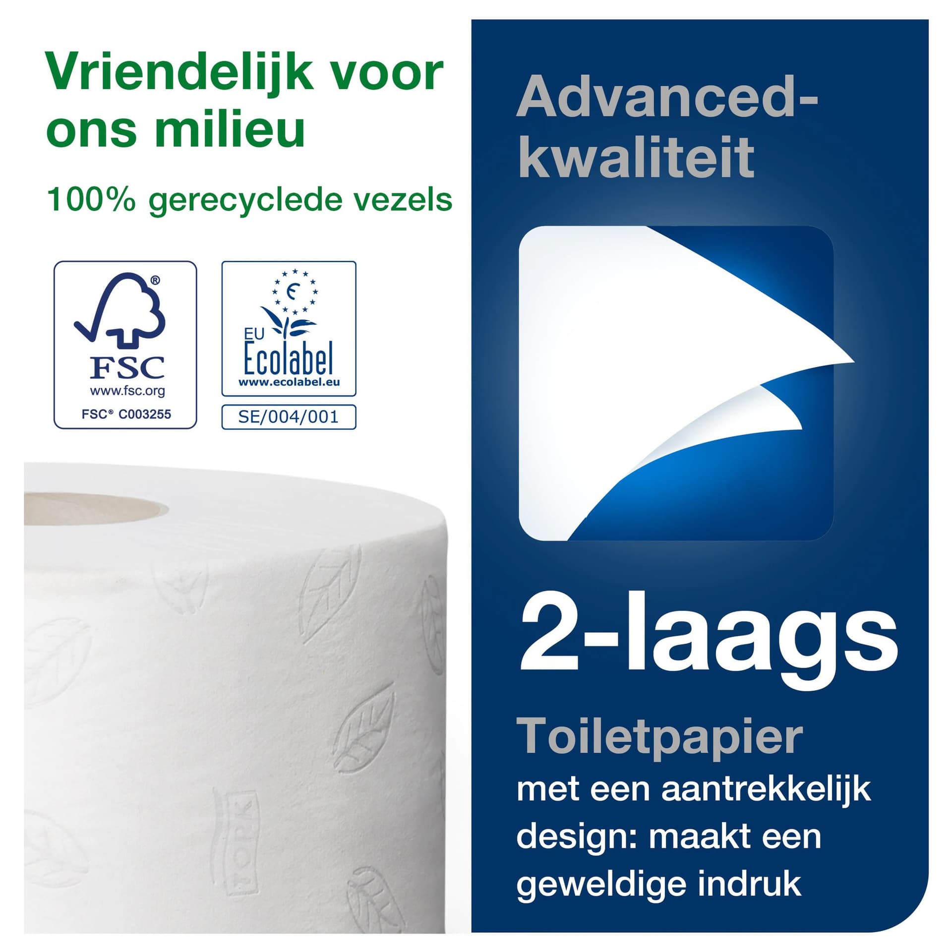 Toiletpapier Tork T2 Advanced jumbo klein 2-laags 170m wit 120280 3