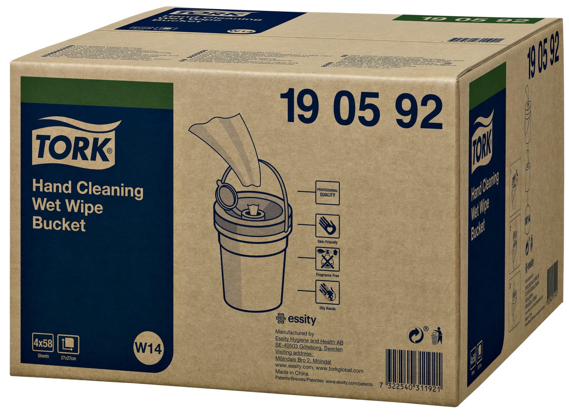 Handreinigingsdoek Tork W14 Premium emmer 1-laags 58 vel wit 190592 3